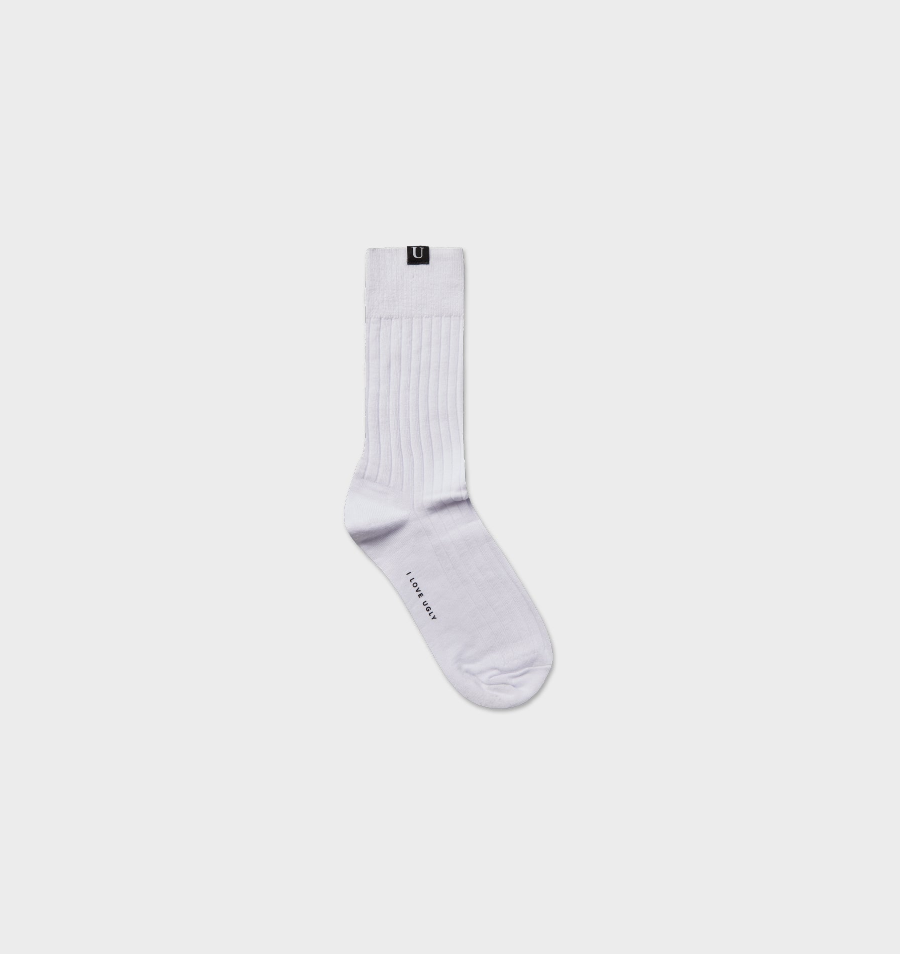 Ribbed Sock - White