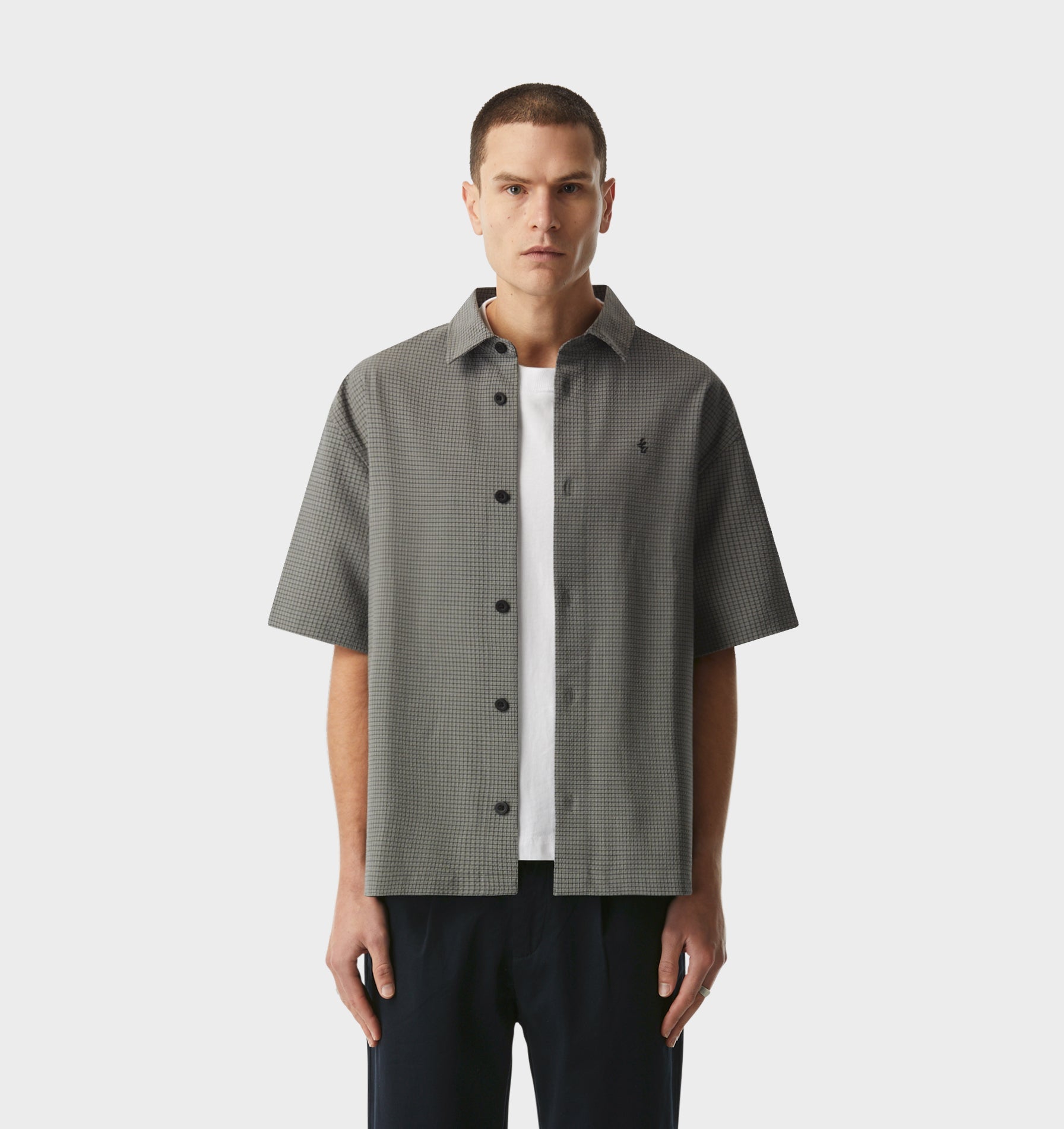 Dawson Boxy SS Shirt - Cobblestone Check