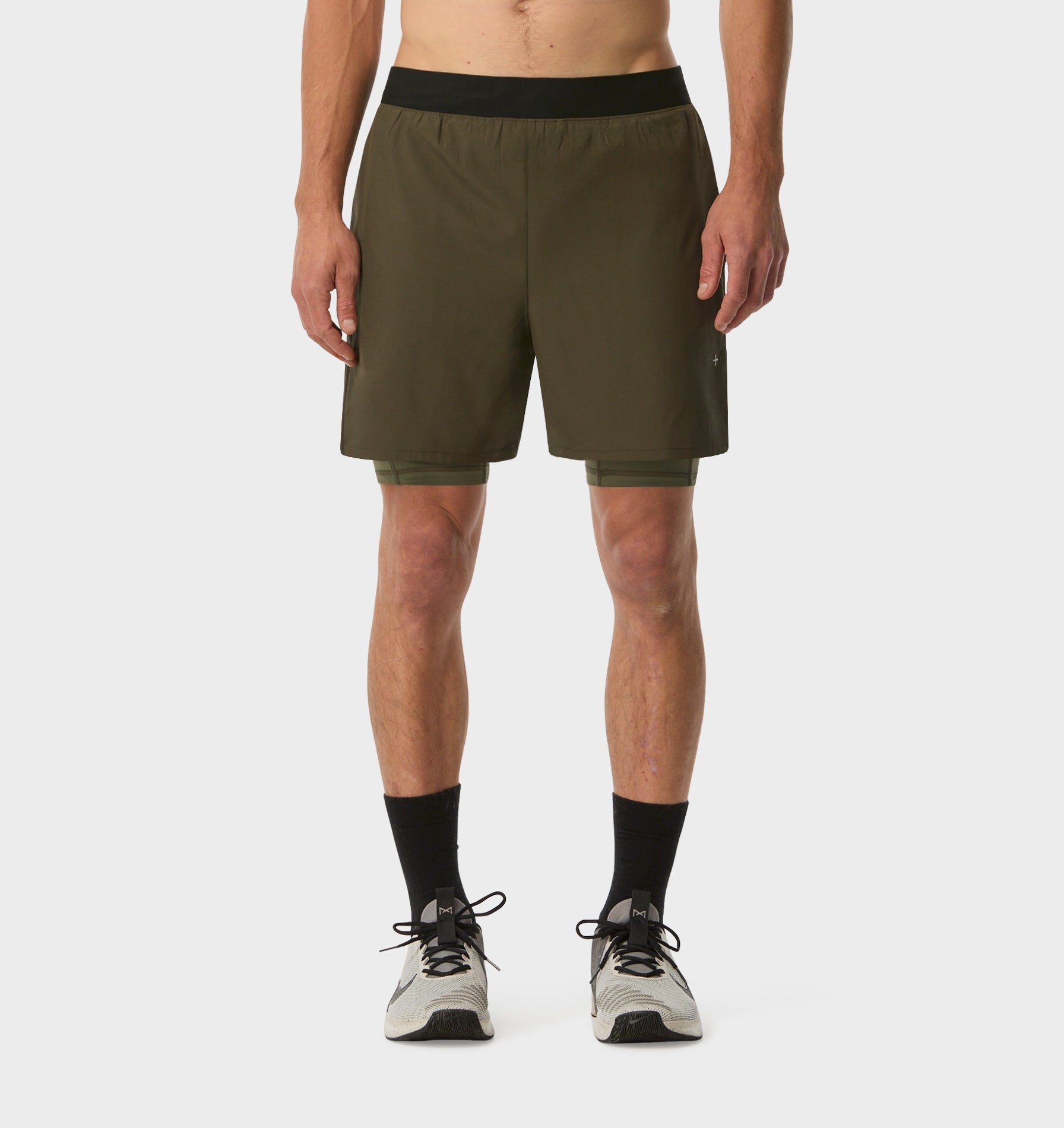 Active 5 Inch 2 In 1 Shorts - Khaki