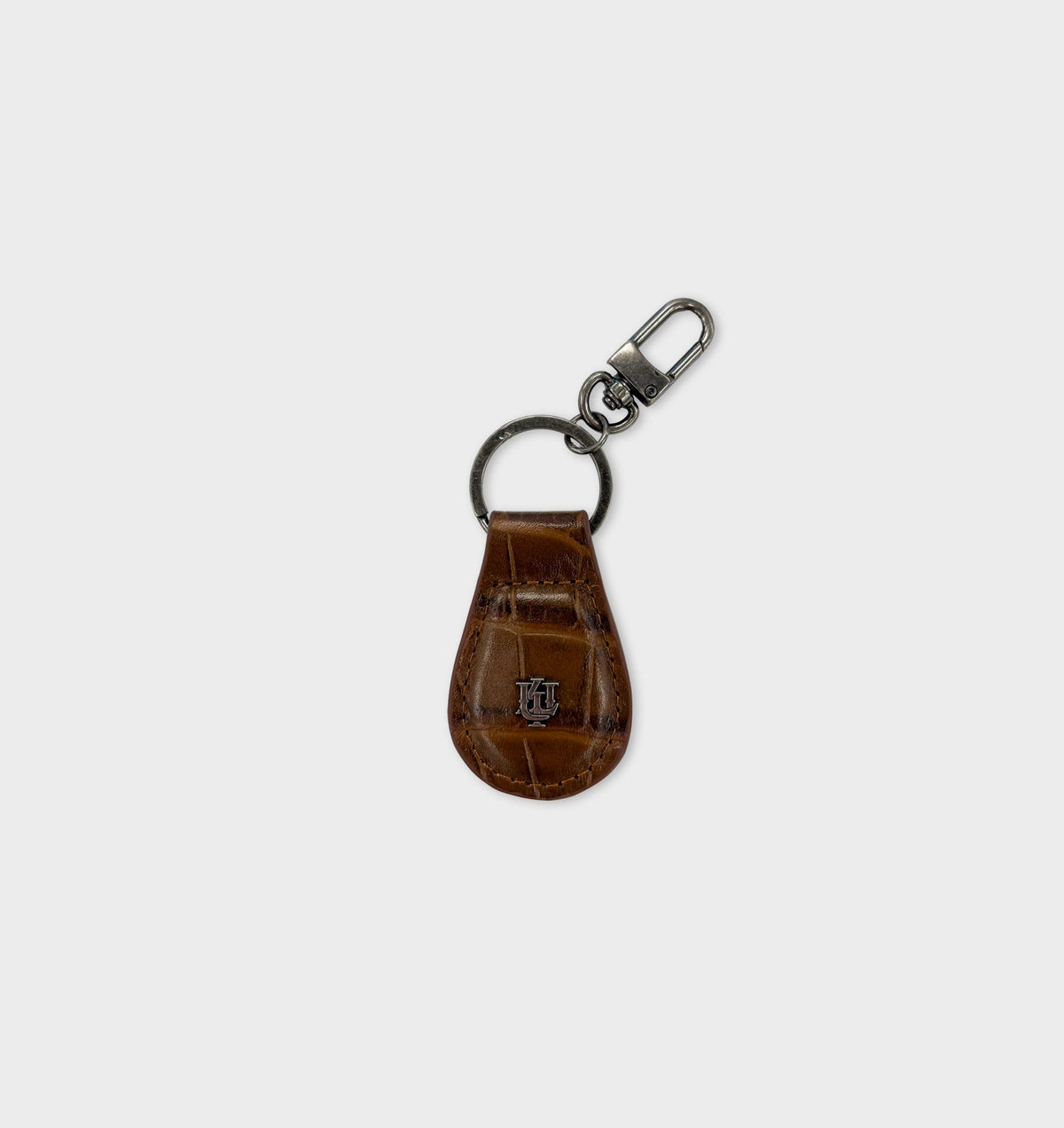 Leather Key Fob - Toffee Croc