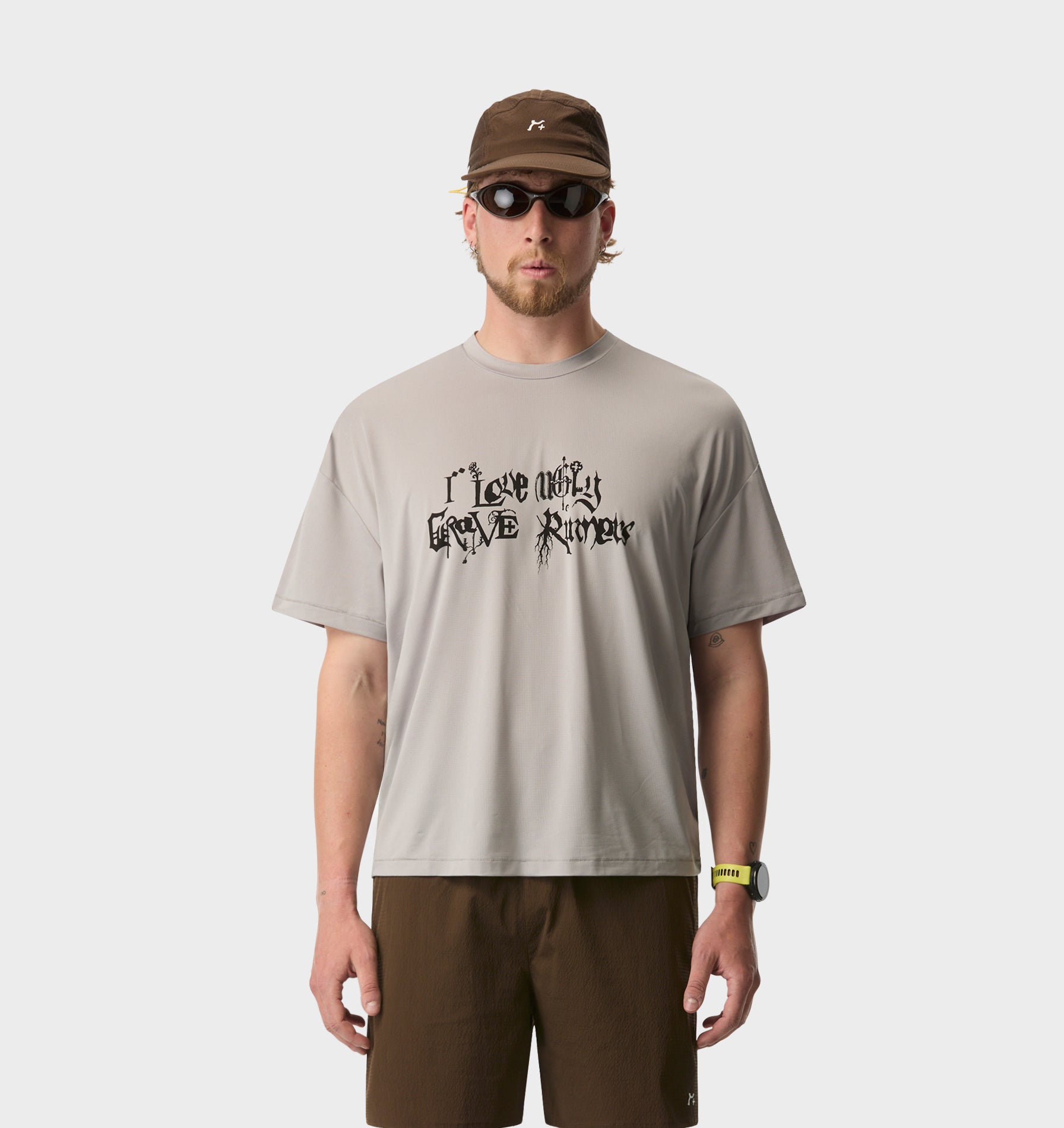 GR X ILU Active Crop Tee - Light Grey