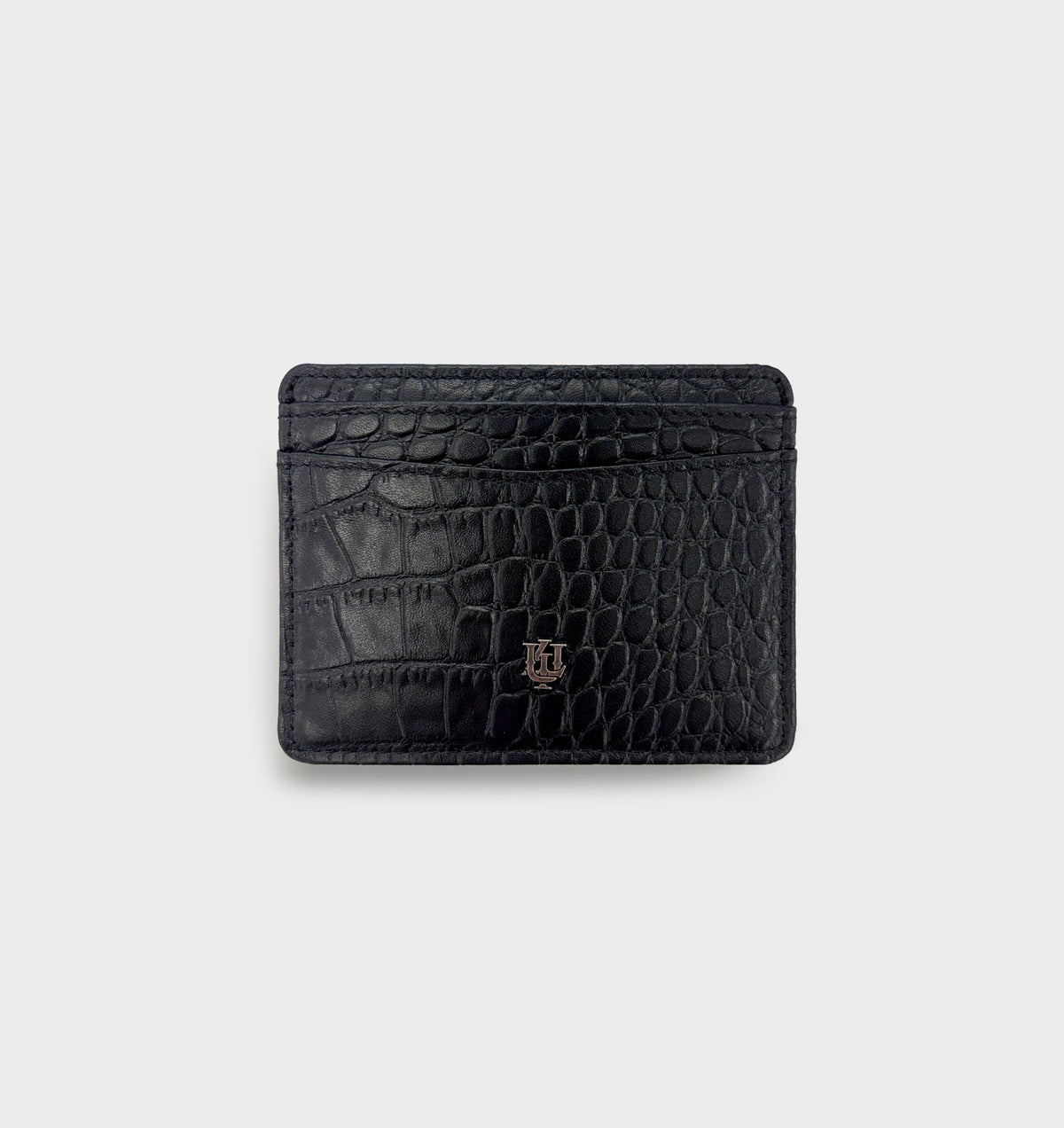 Kingsley Leather Card holder - Black Croc
