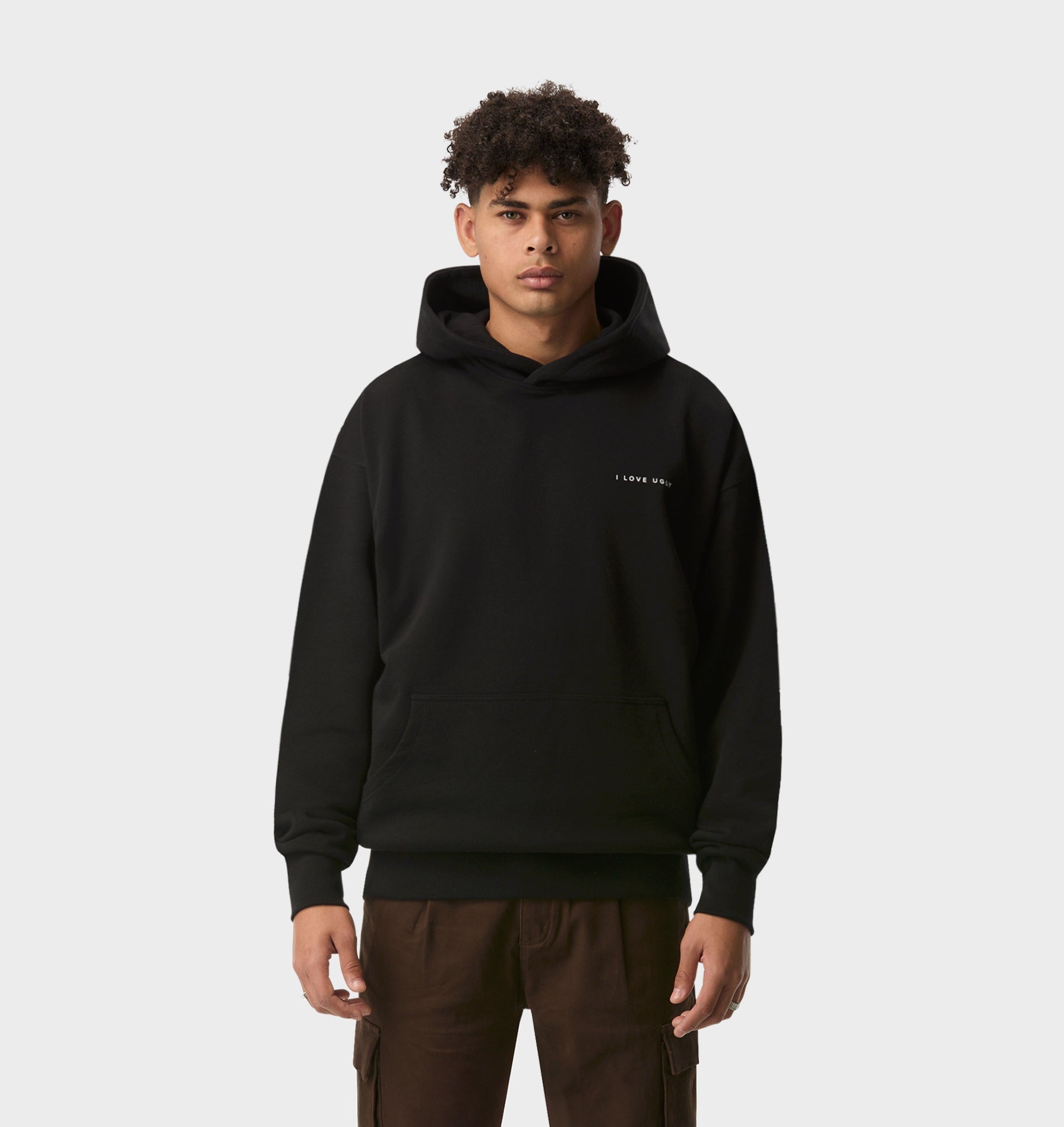 Box Fit Hoodie in Black | I Love Ugly US