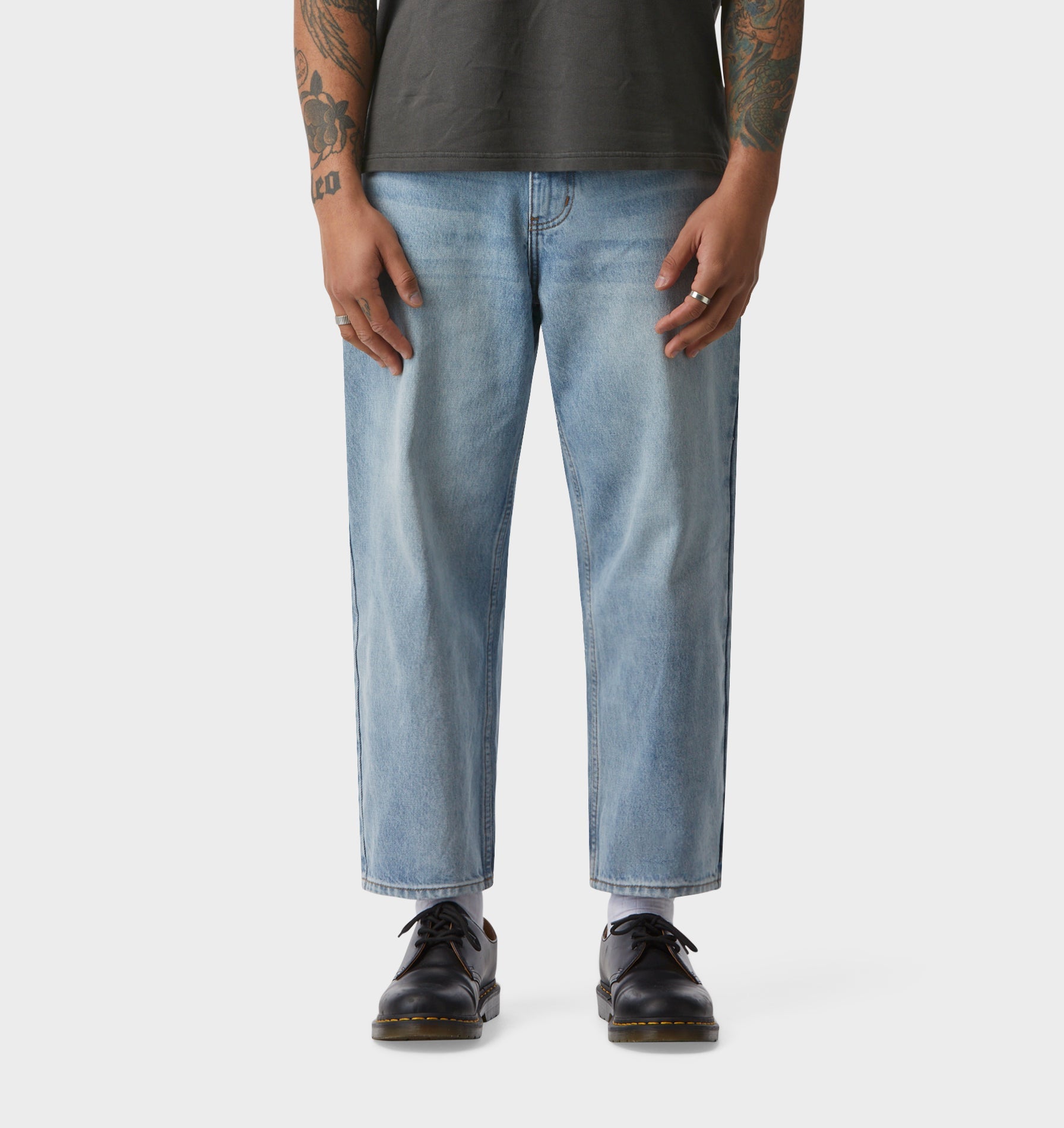 Samson Cropped Denim - Faded Blue