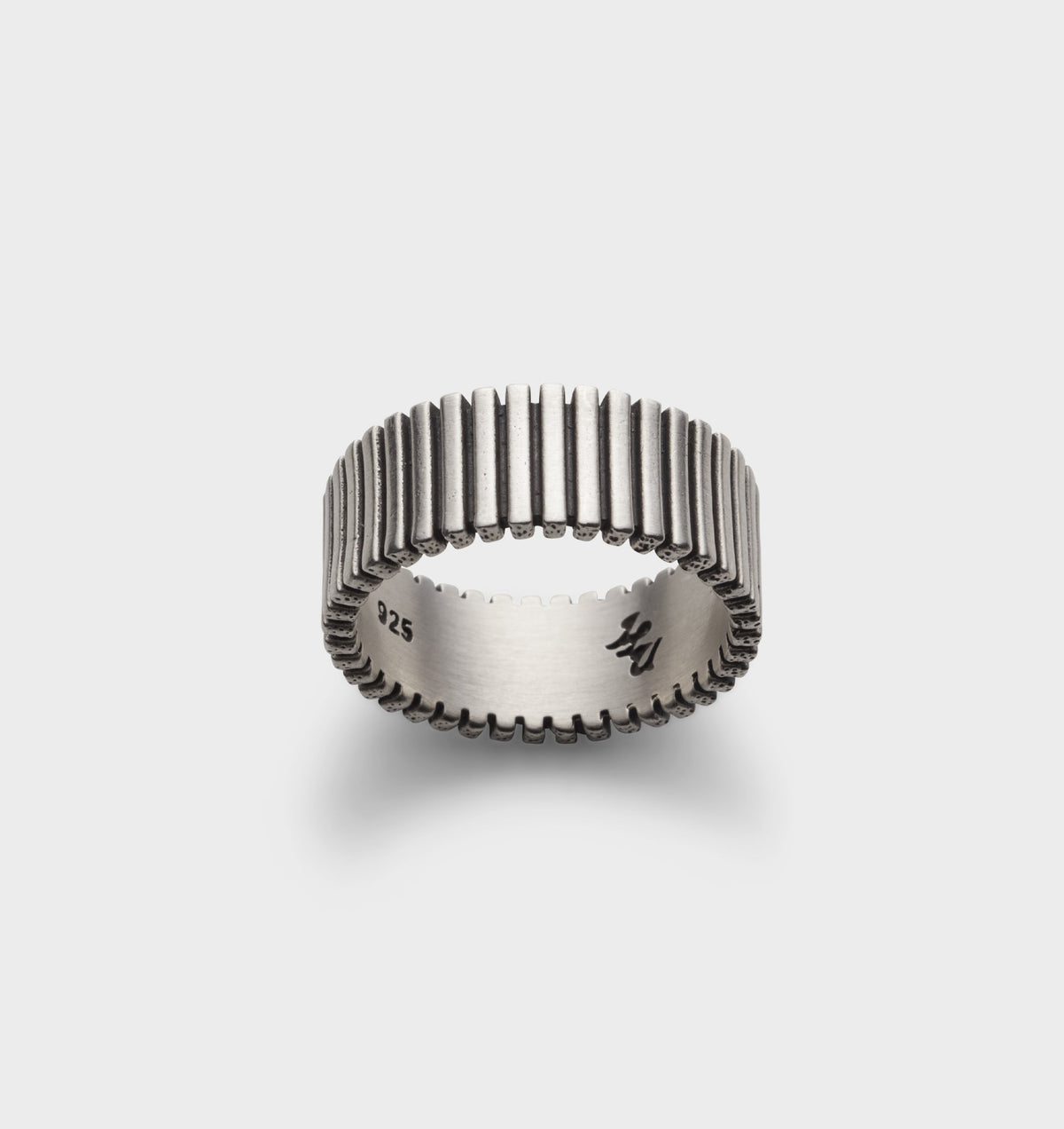 Ribbed Band Ring - Silver
