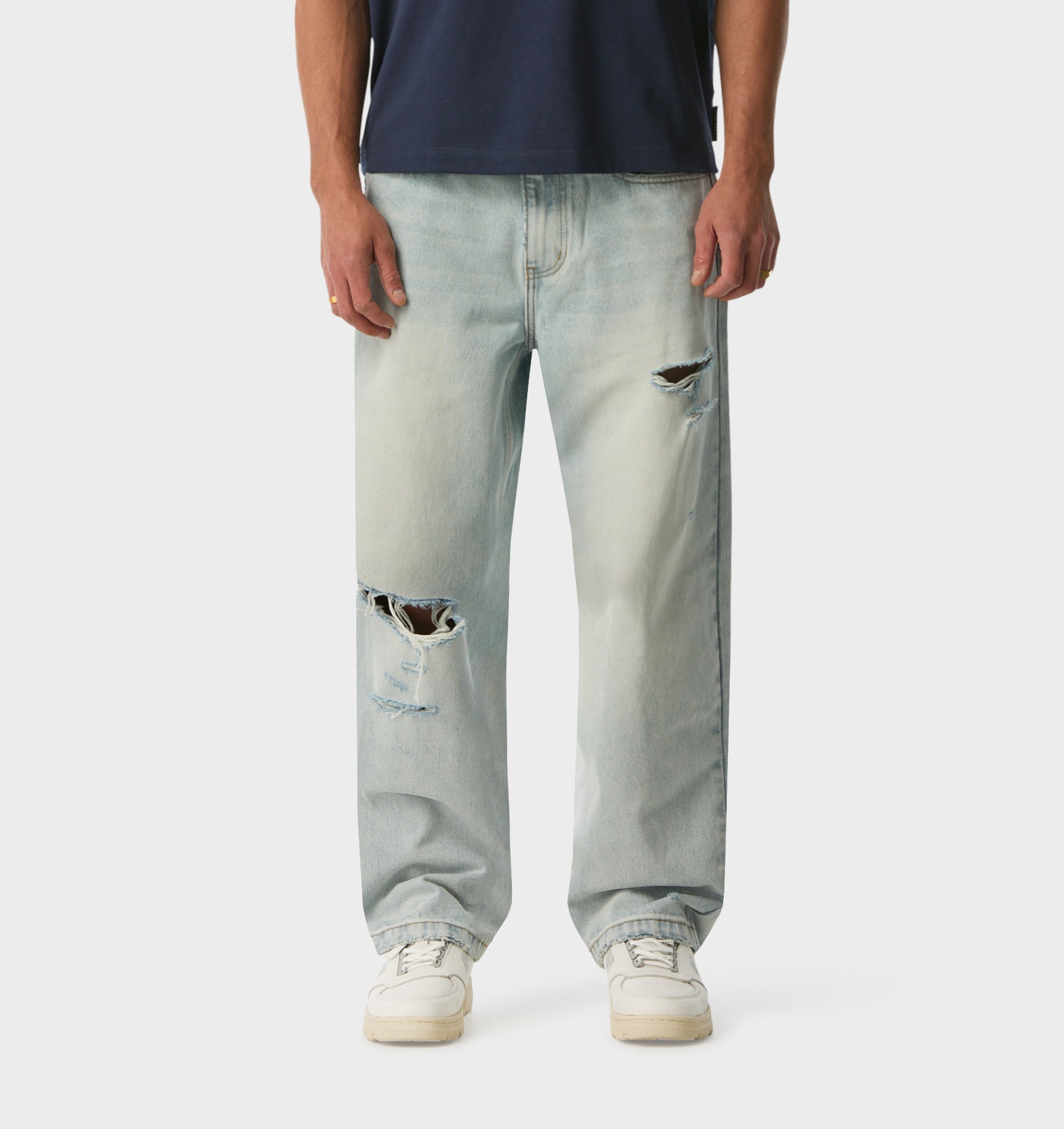 Distressed Edgar Denim - Light Vintage Blue