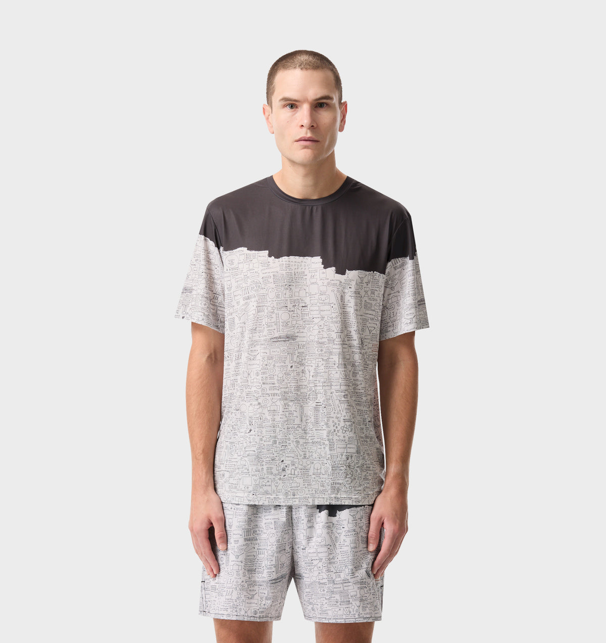 Basquiat Pegasus Active Classic Tee - Off White / Charcoal