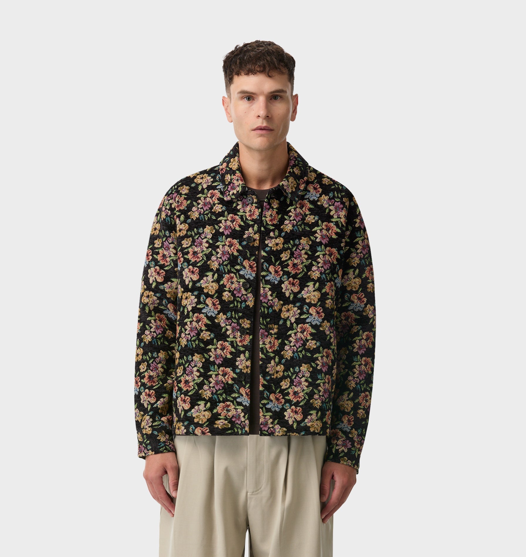 Floral Overshirt - Dark Floral | I Love Ugly US