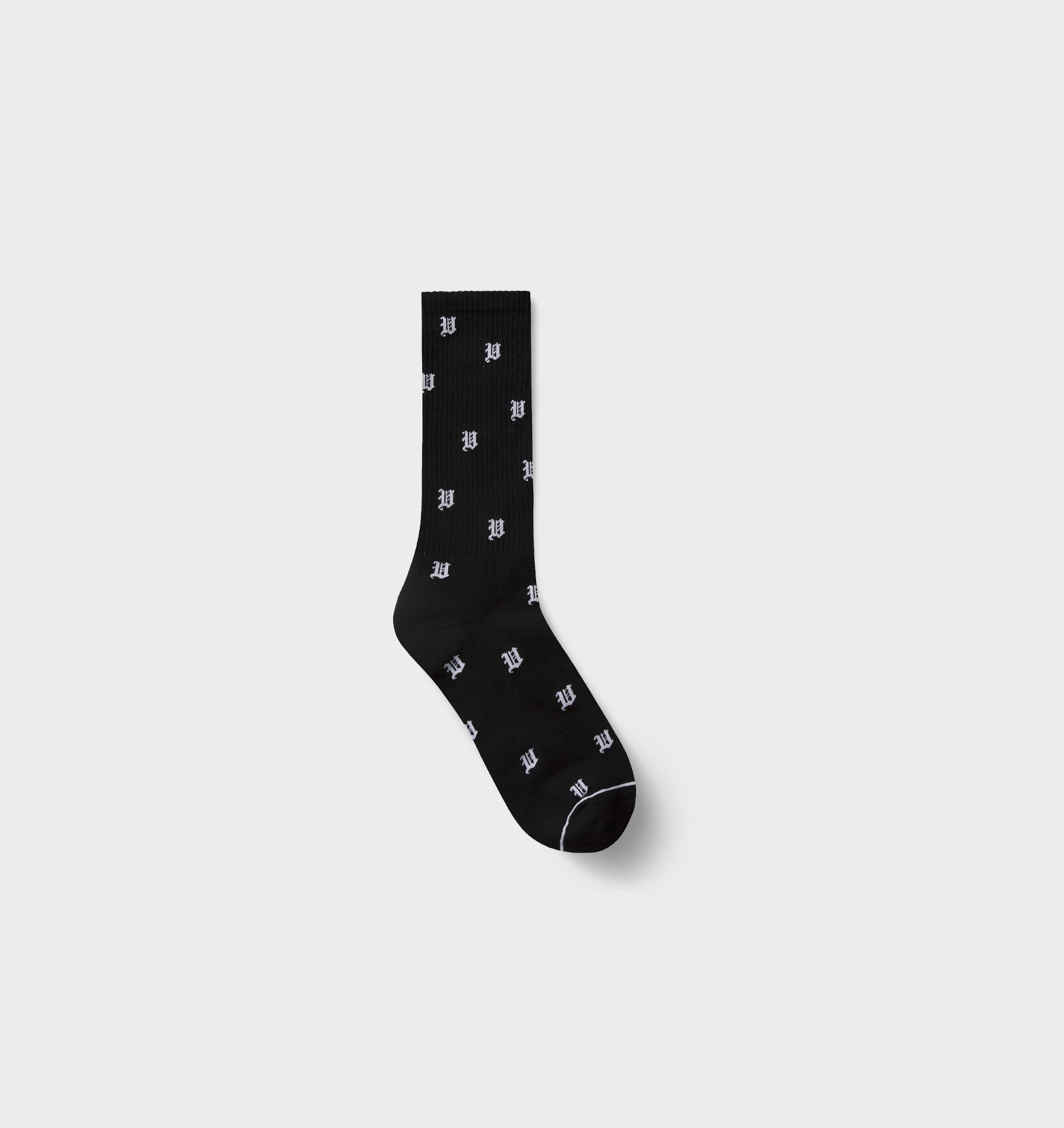 All Over 'U' Sock - Black