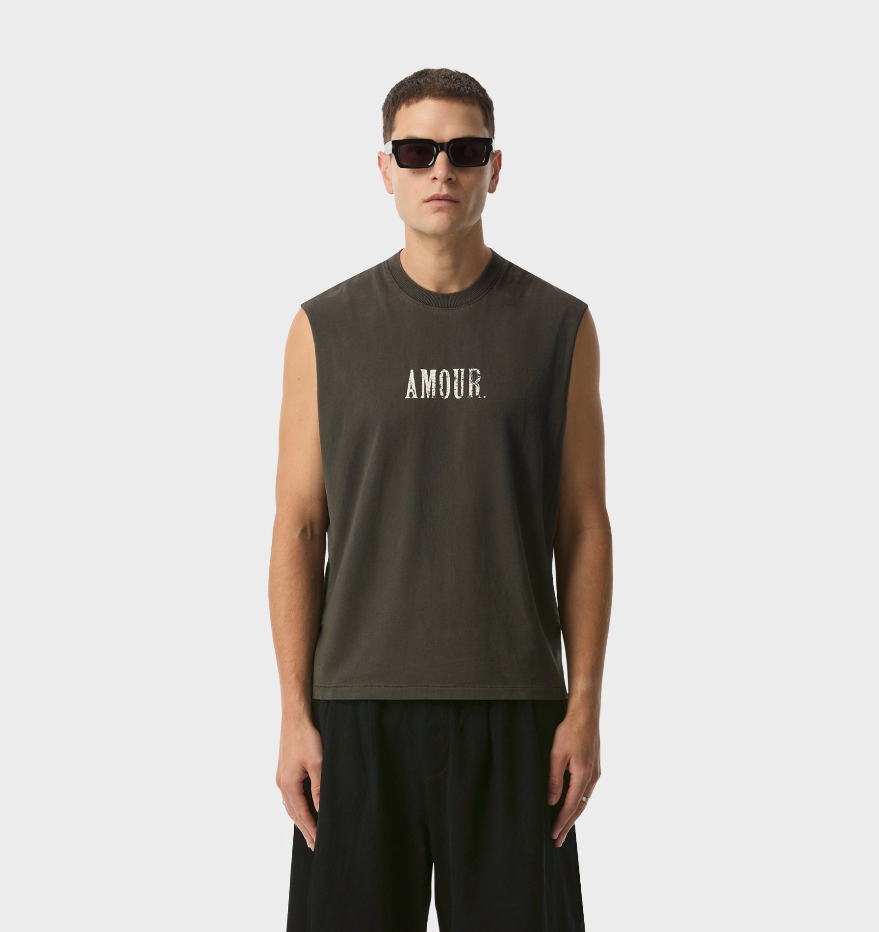 Amour Crop Tank - Washed Black