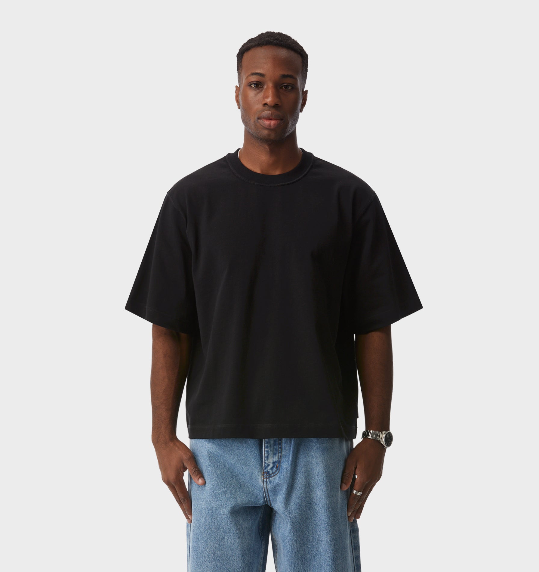 Crop Box Cropped Tee in Black | I Love Ugly US