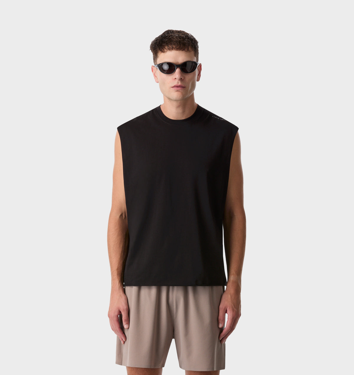 Cotton Active Crop Tank - Black