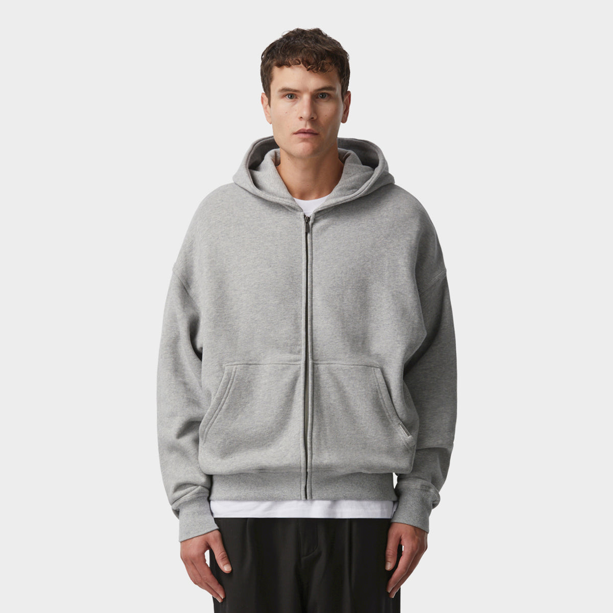 Zip Up Box Hoodie in Vintage Grey | I Love Ugly US