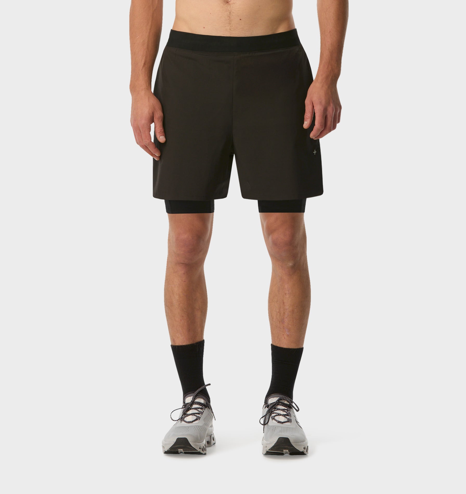 Active 5 Inch 2 In 1 Shorts - Black