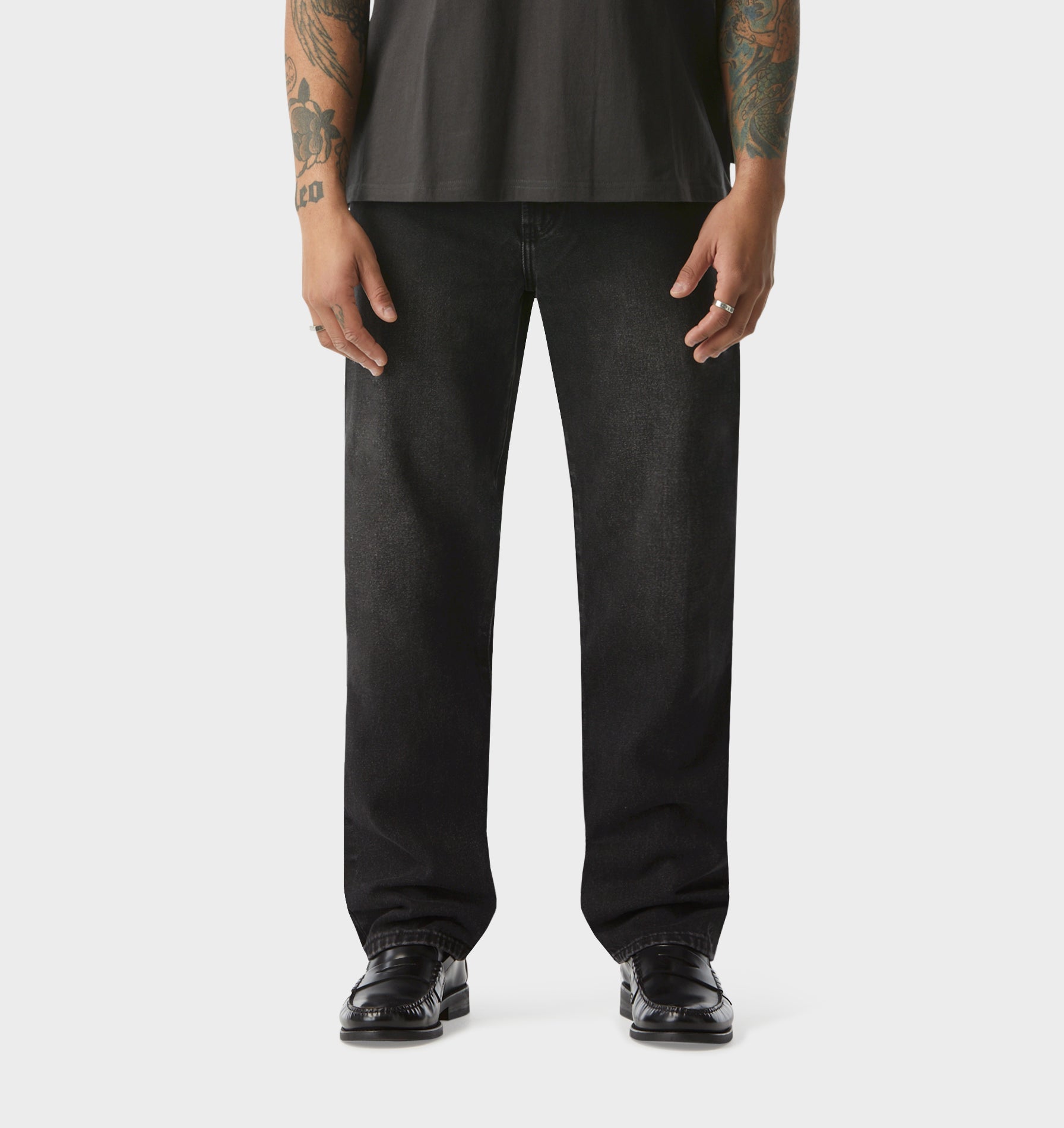 Webster Straight Denim - Washed Black