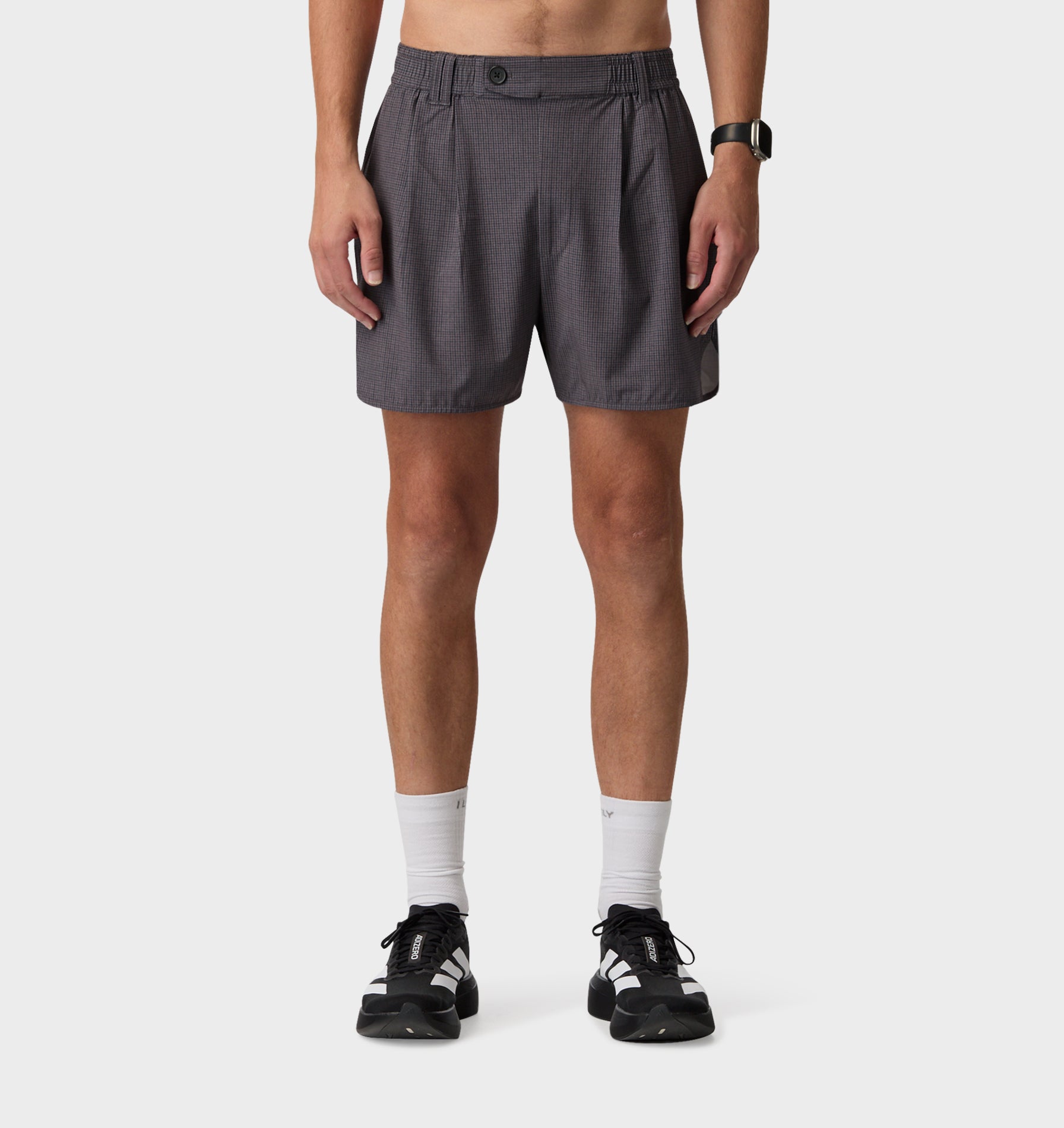 Active Pleat Front Short - Check