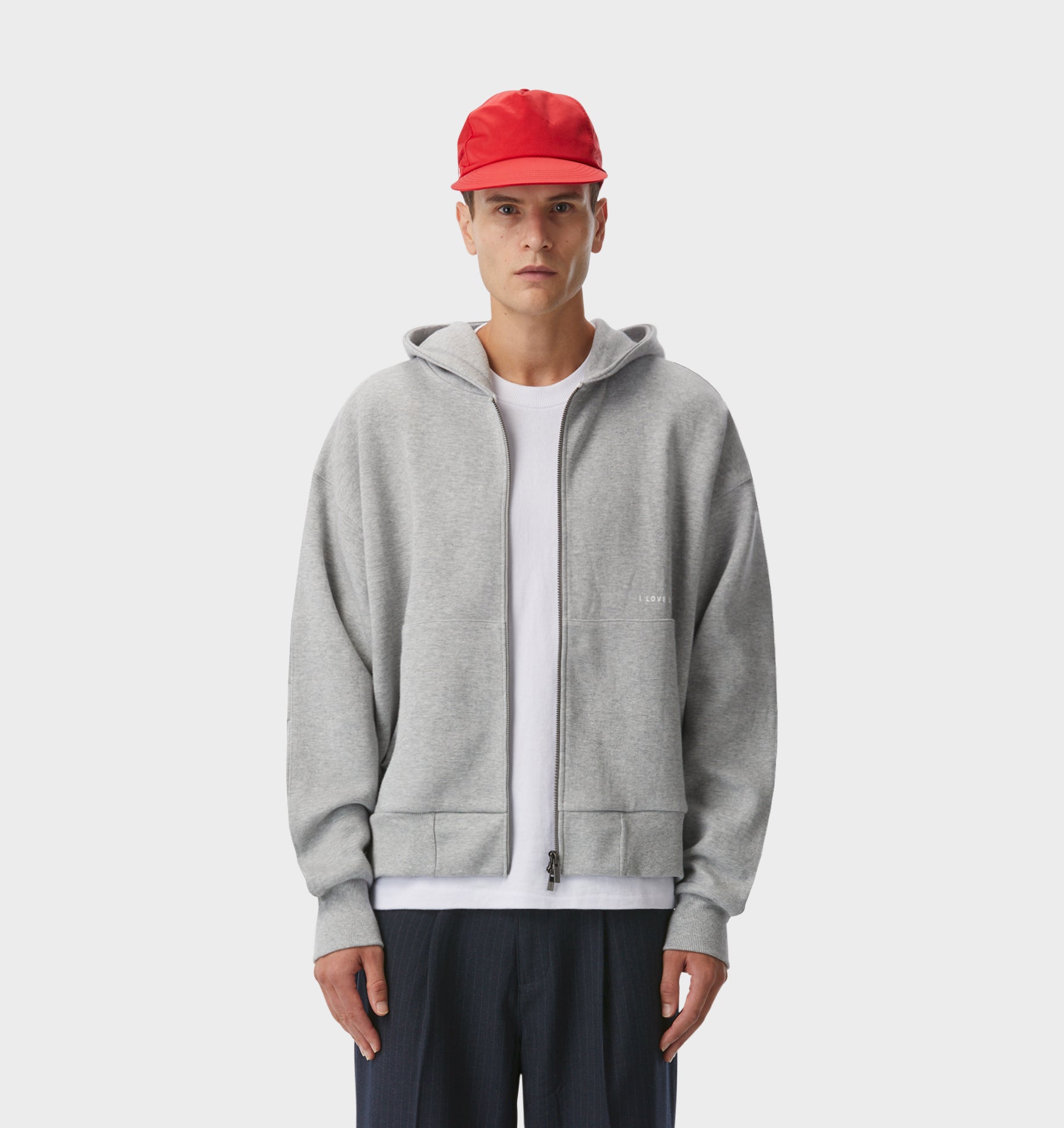 Cropped Zip Up Hoodie Men Cropped Zip Up Hoodie In Vintage Grey I