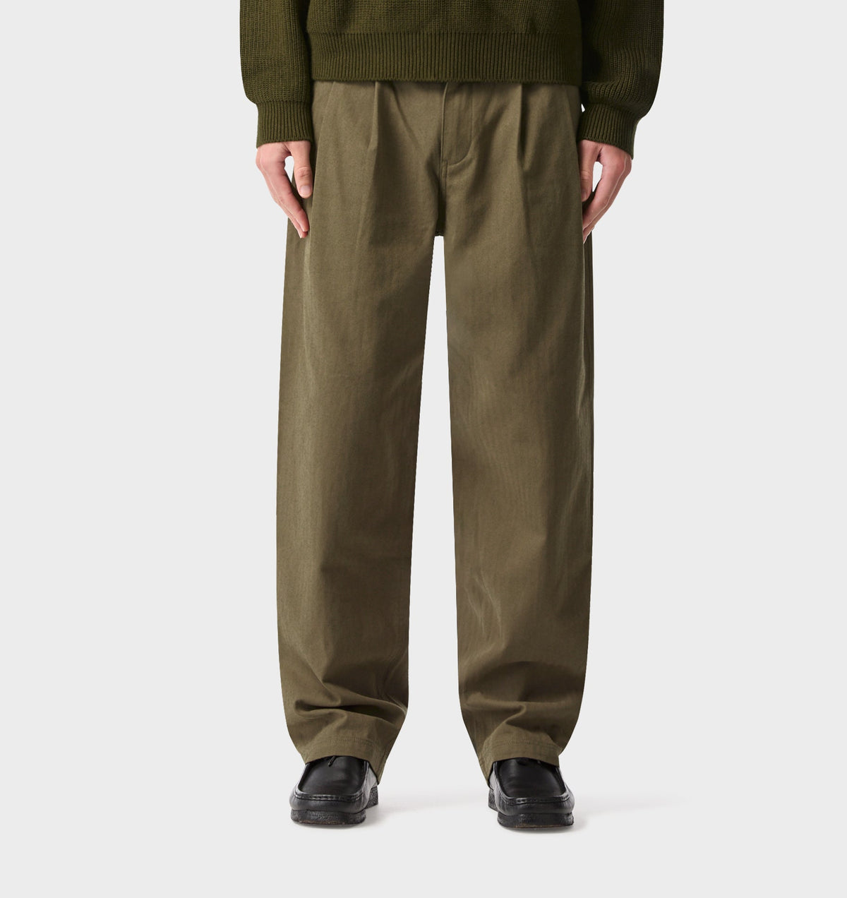 Twin Pleat Pant - Mushroom