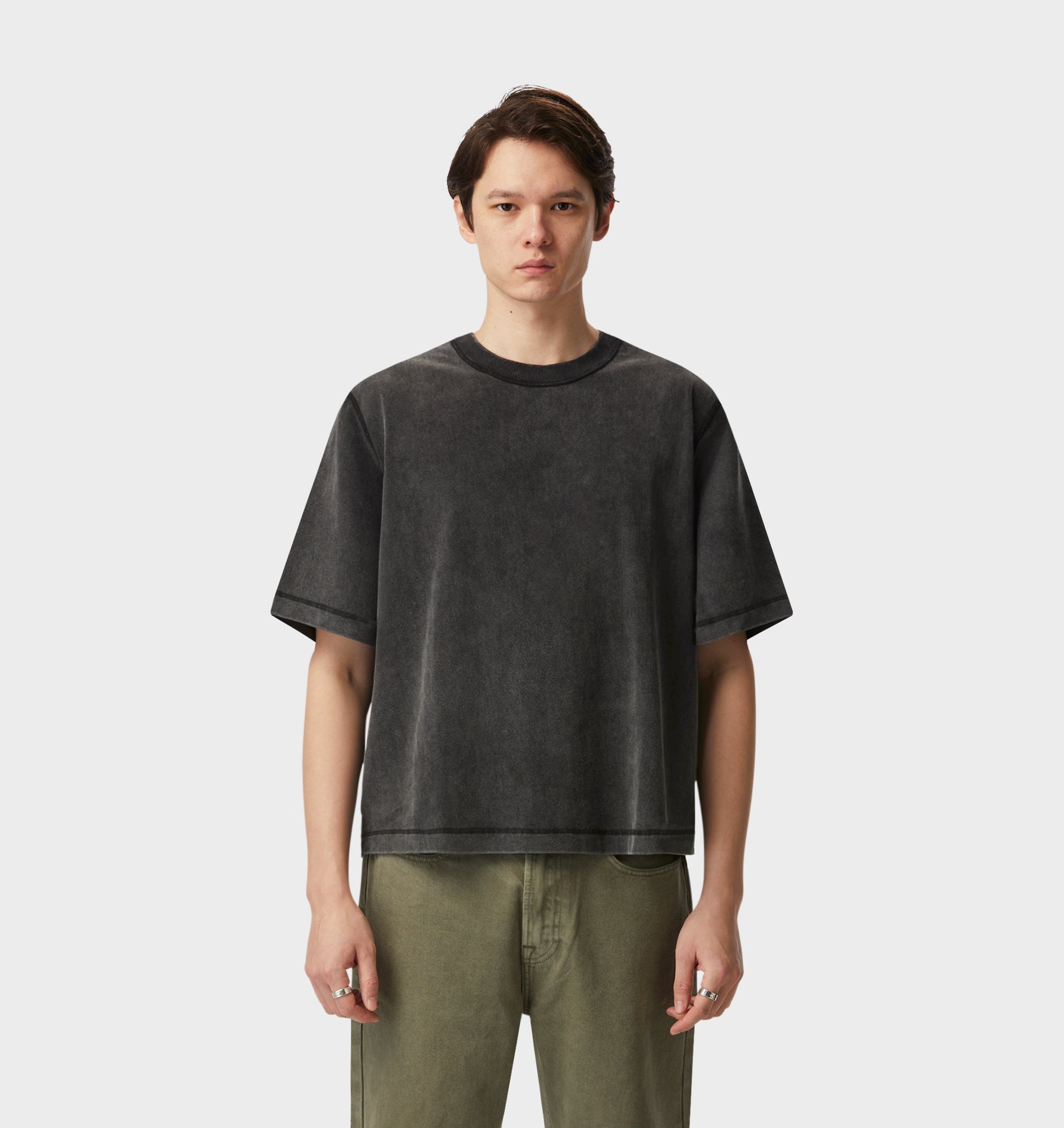 Box Crop Tee - Acid Black