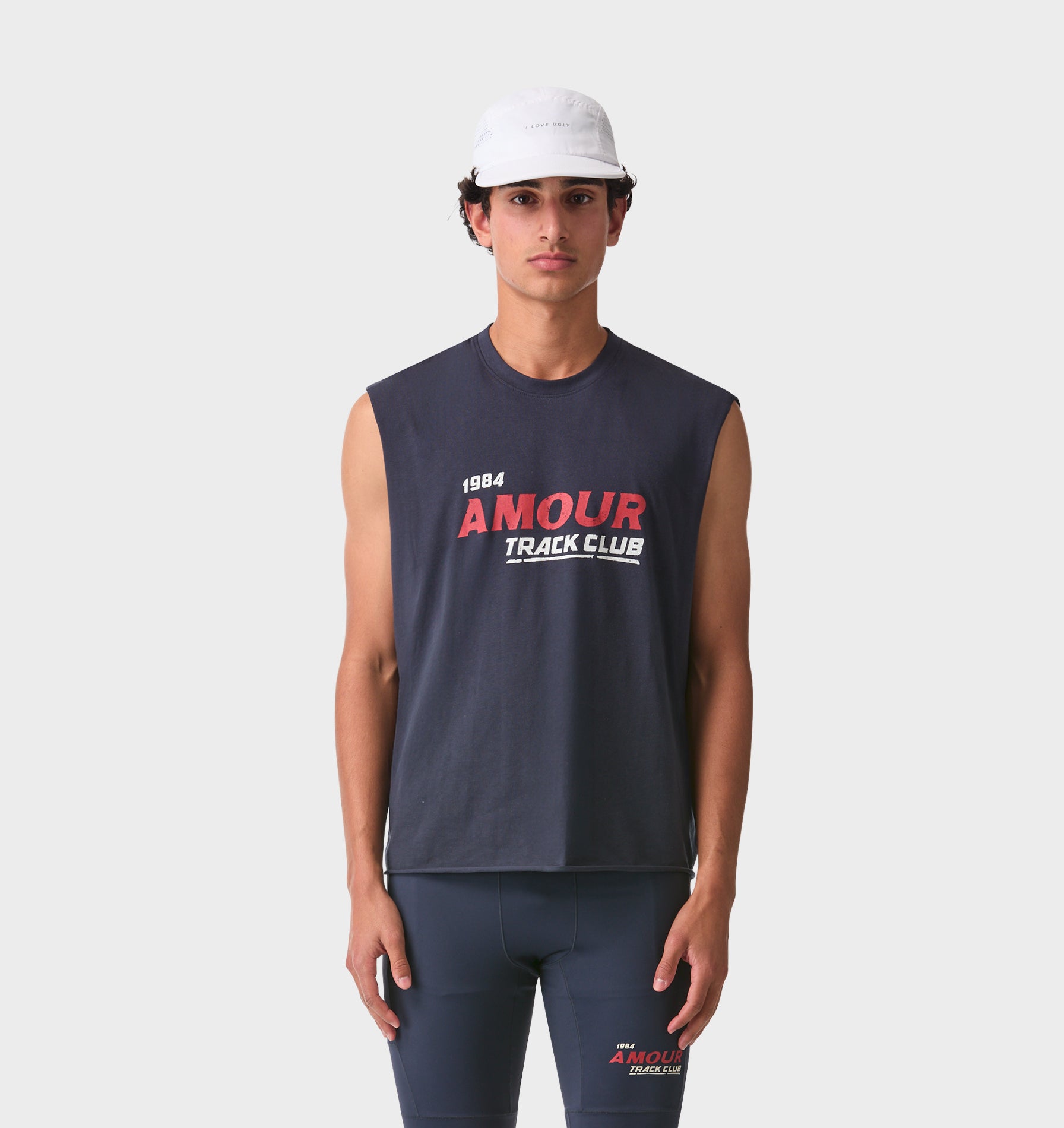 Track Club Crop Tank - Washed Navy