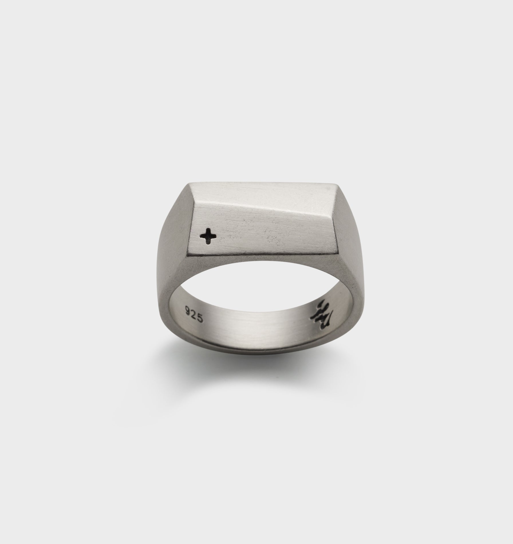 Angled Signet Ring - Silver