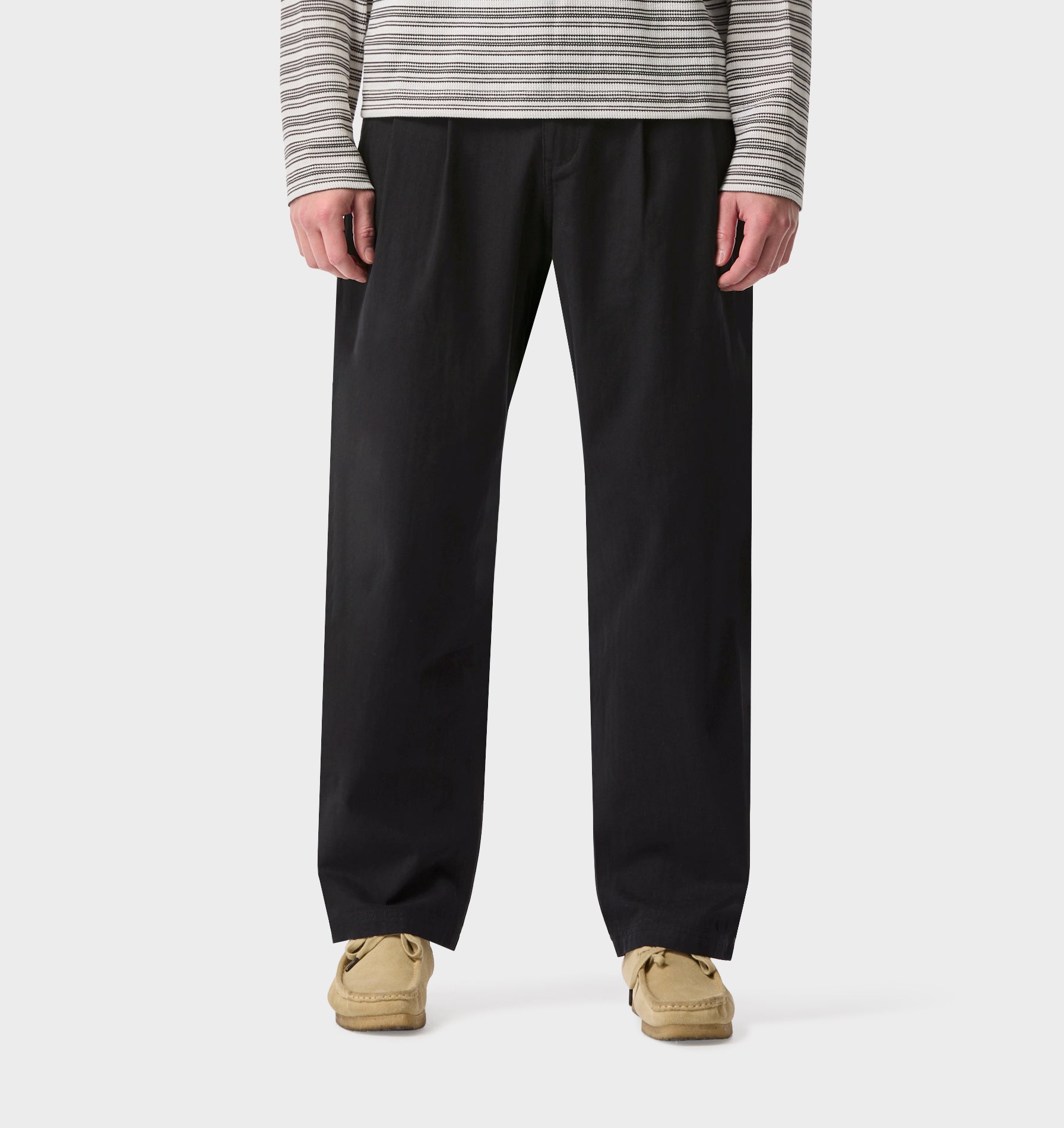 +(Plūs) Wide two-pleat trousers black Twin Pleat Pant - Black | I Love Ugly US