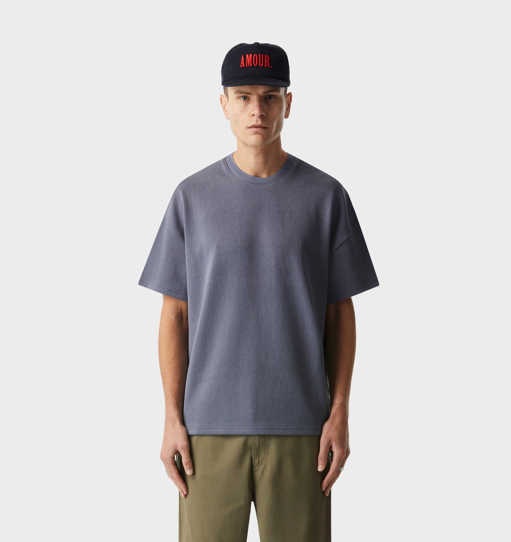 Herringbone Lewi Tee - Fog Blue