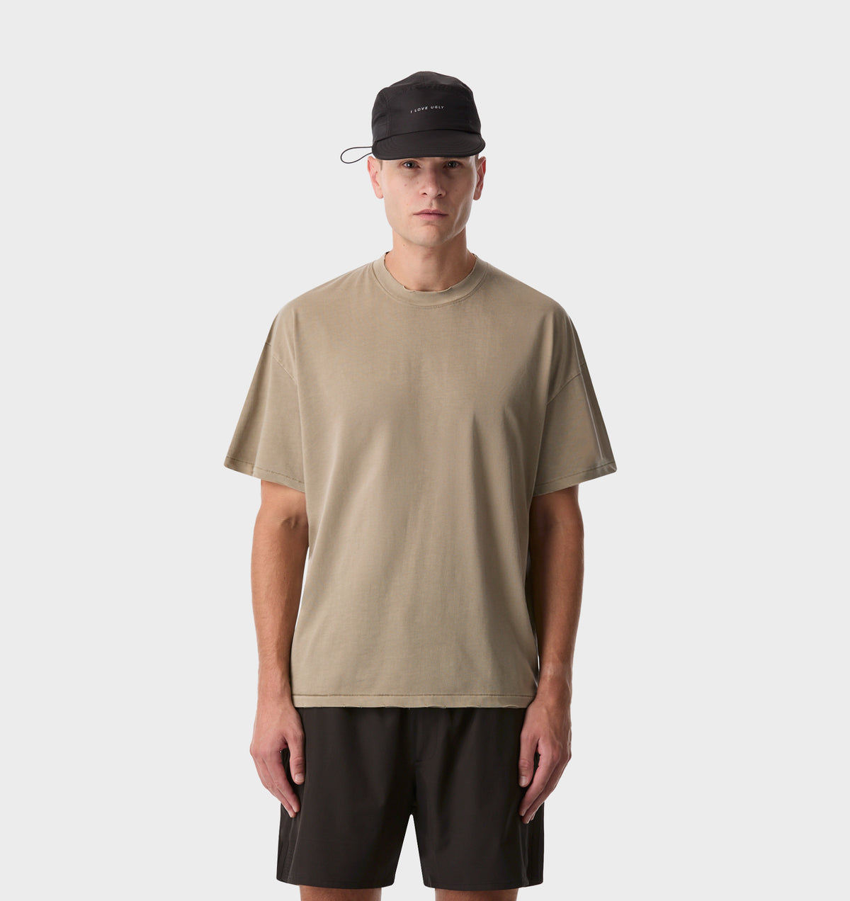 Cotton Active Crop Tee - Washed Taupe