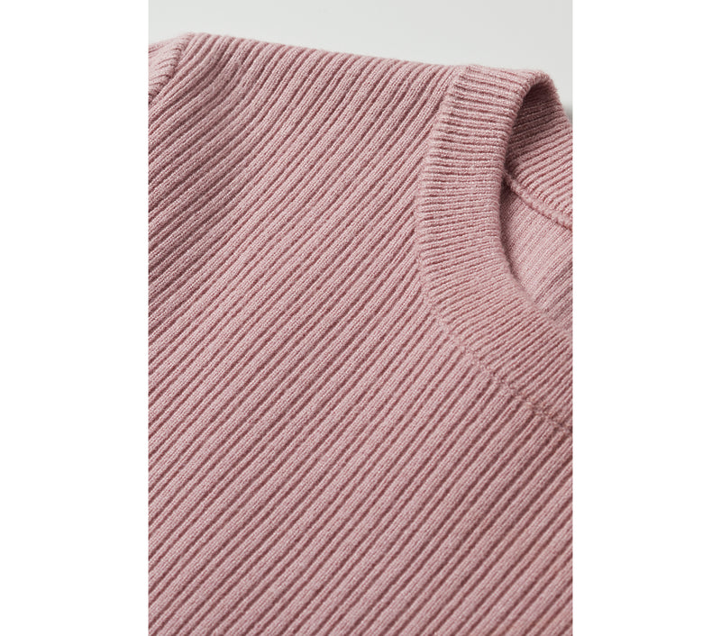 Flynn Fitted Knit Tee - Dusty Pink