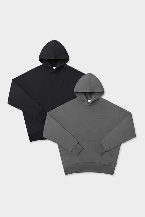 2 Box Hood Pack - Black, Washed Black