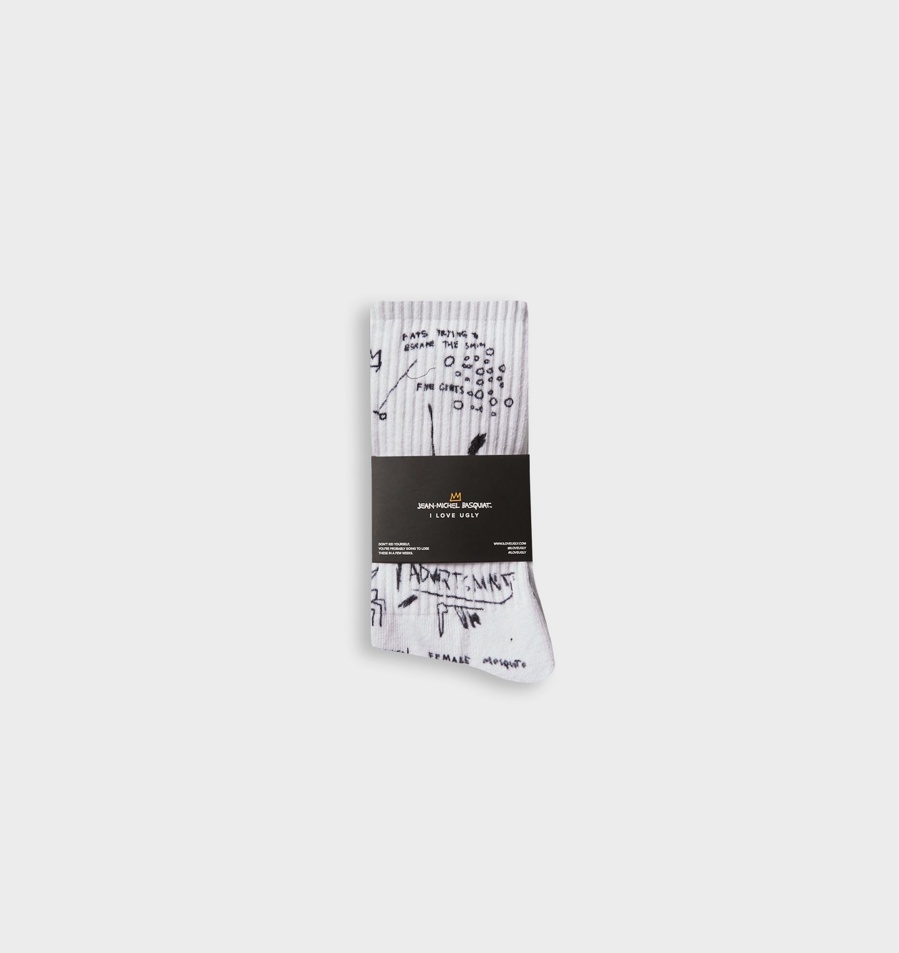 Basquiat Scribble Basic Sock - White/Black