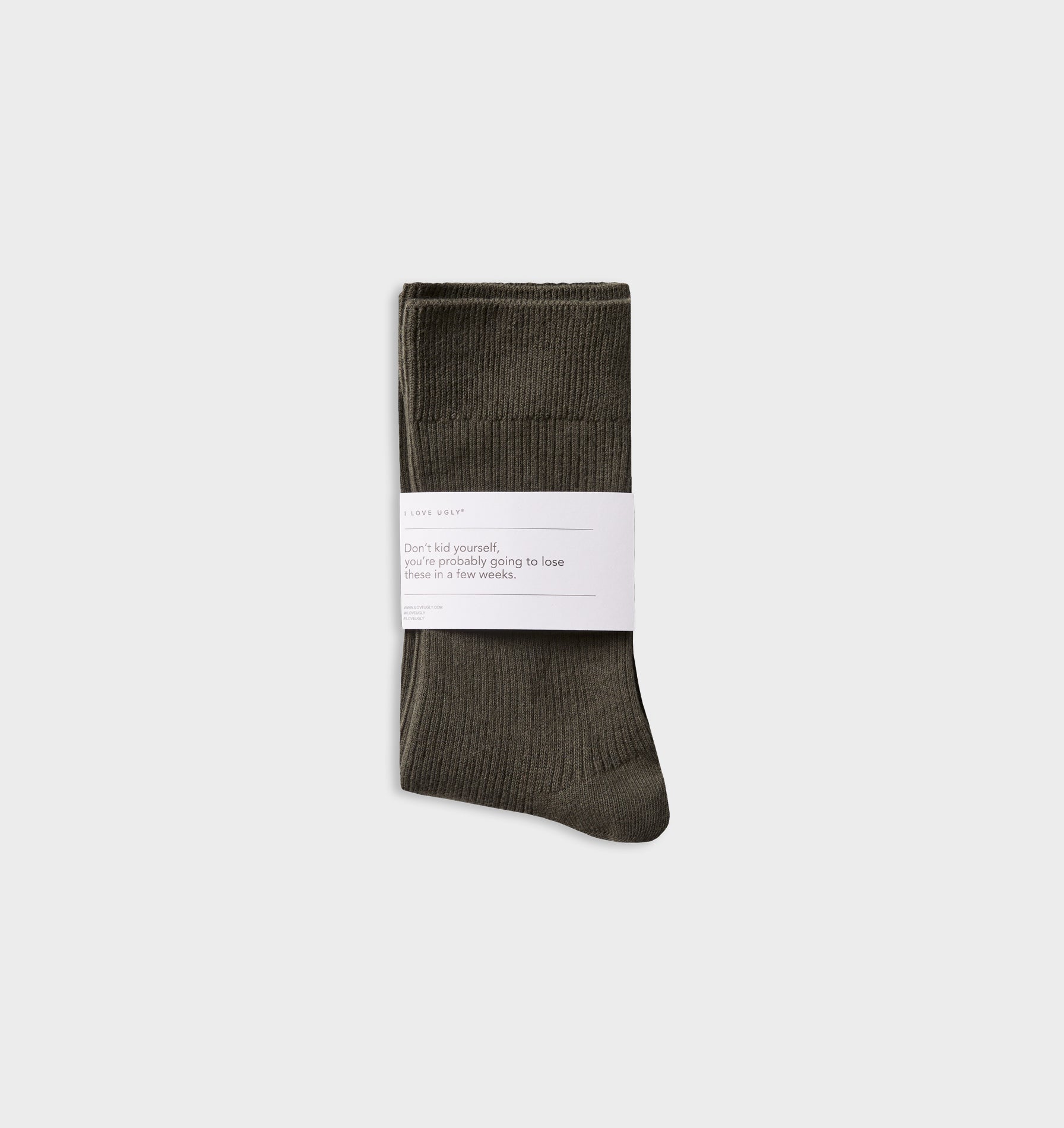 Mid Length Crew Sock - Burnt Olive