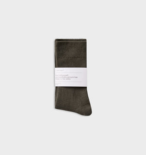 Mid Length Crew Sock - Burnt Olive