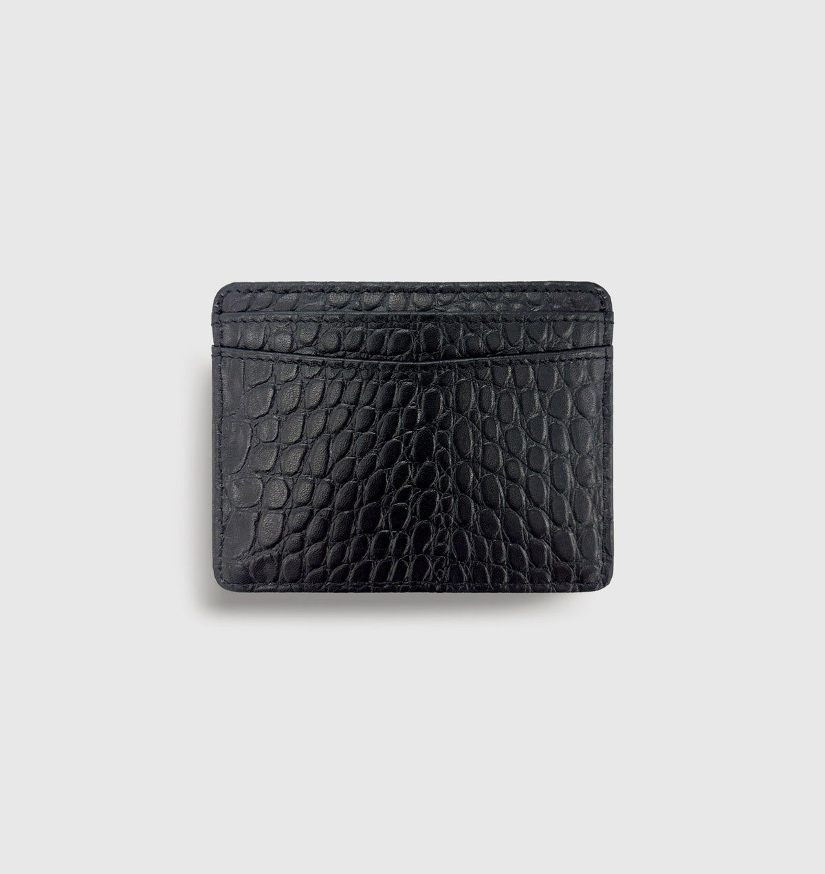 Kingsley Leather Card holder - Black Croc