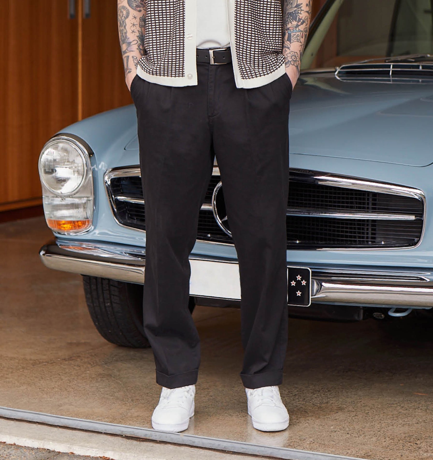 OVY x GHbM BRITISH TWILL TROUSERS Ｌ ブラック OVY x GHbM BRITISH TWILL TROUSERS L ブラック