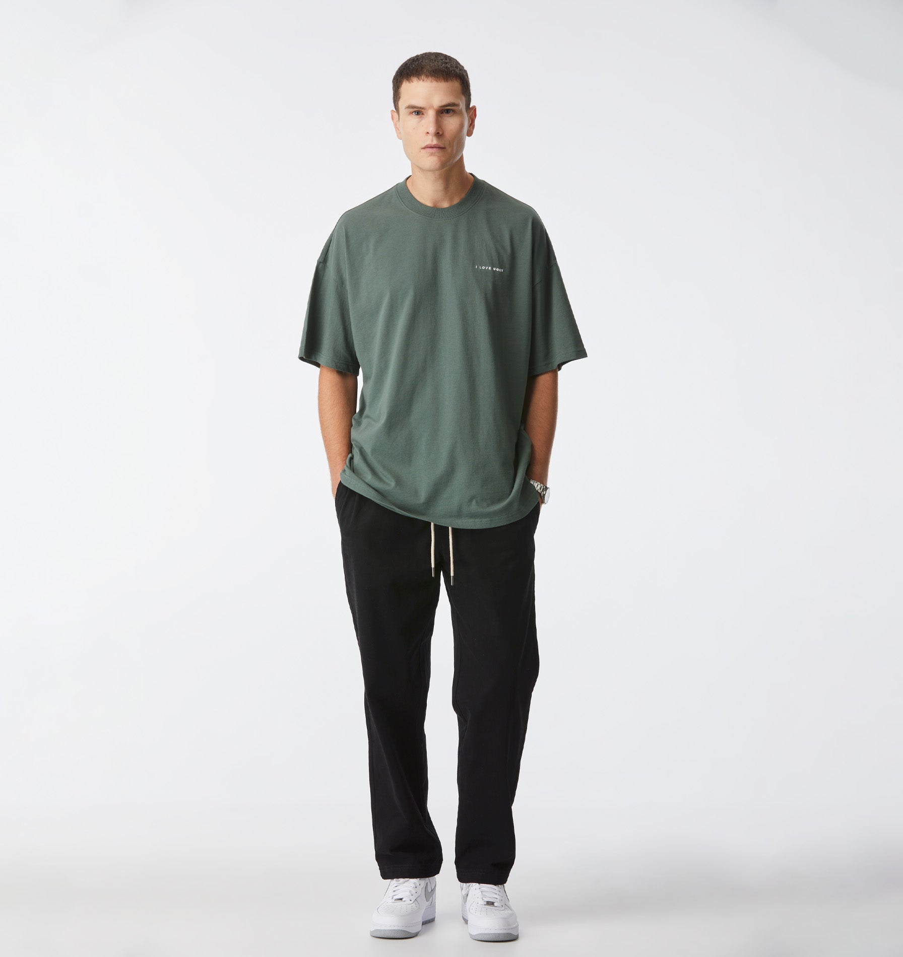 Box Tee - Smokey Green