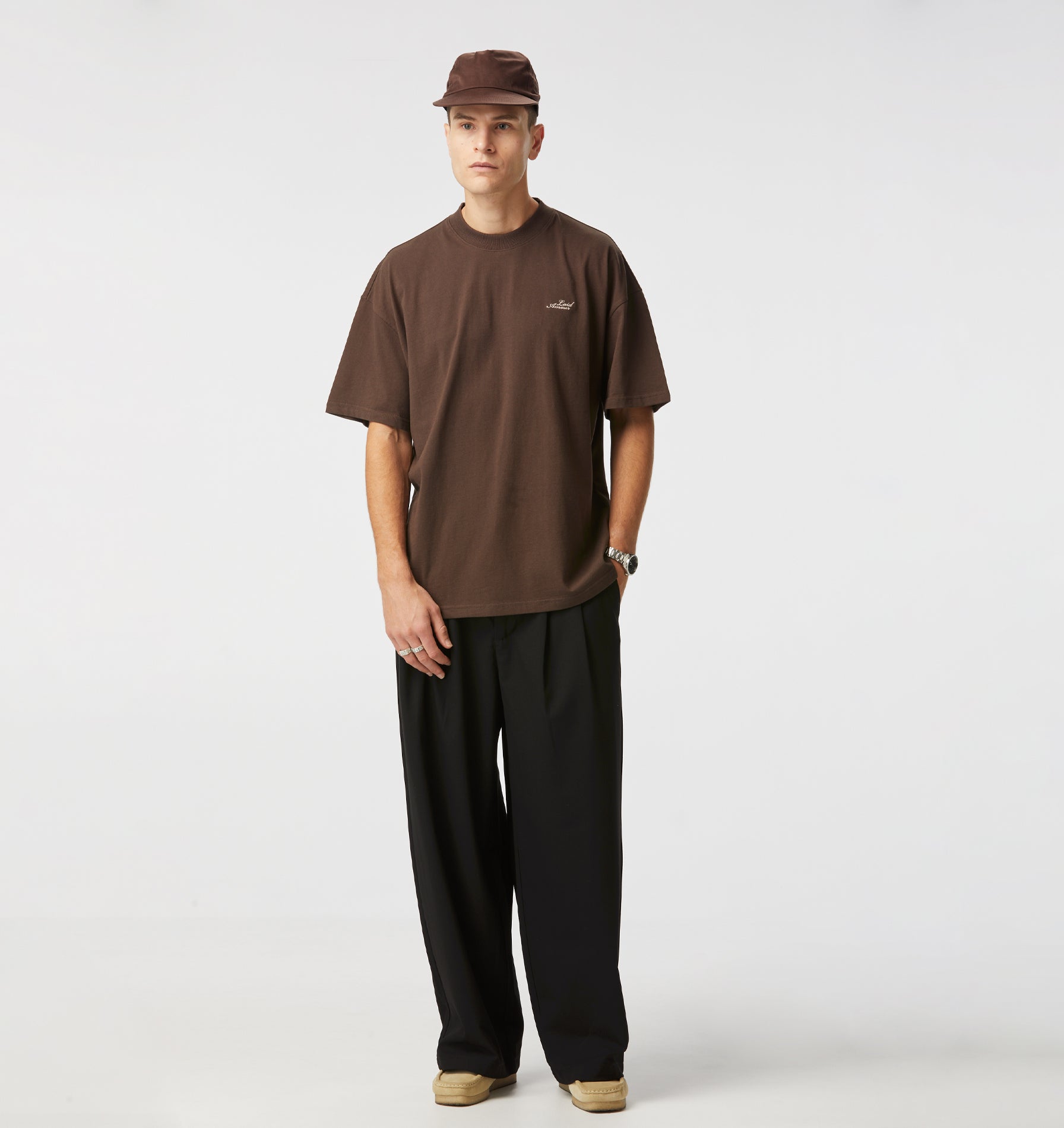 Chainstitch Box Tee 2.0 - Espresso/Taupe