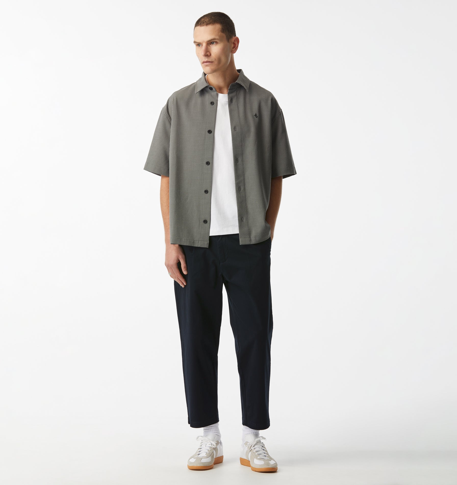 Dawson Boxy SS Shirt - Cobblestone Check