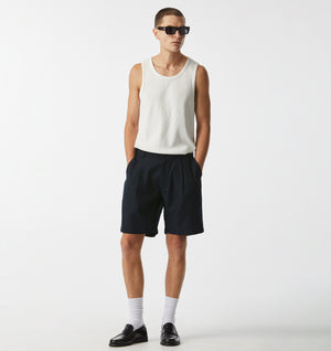 Quincy Pleated Short - Dark Navy