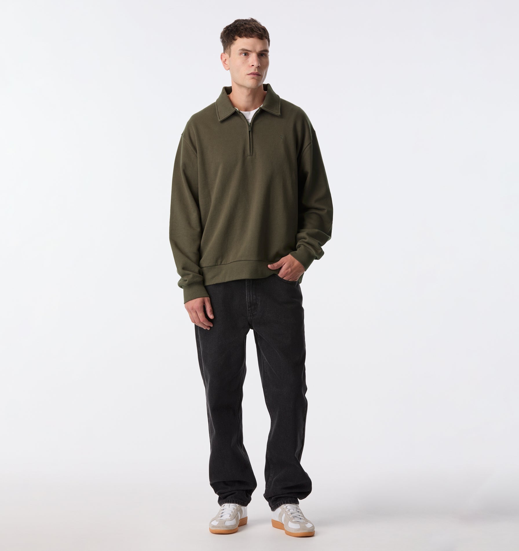1/2 Zip Pullover - Burnt Olive