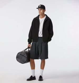 Zip Through Tottenham Pullover - Black