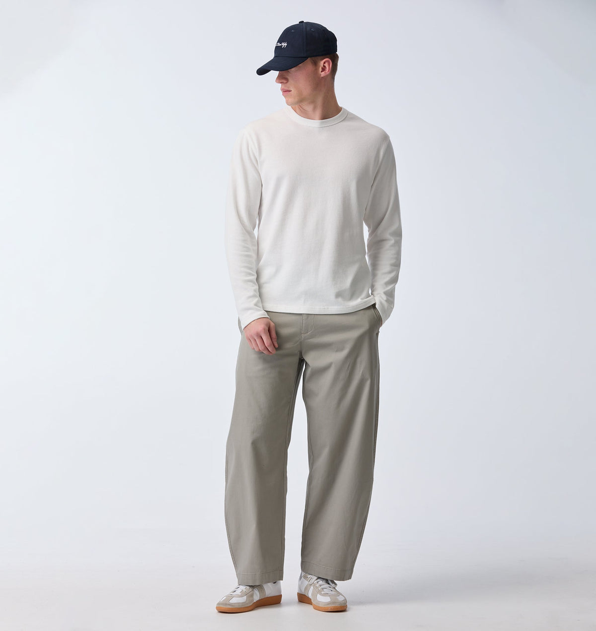 Barrel Leg Pant - Light Grey