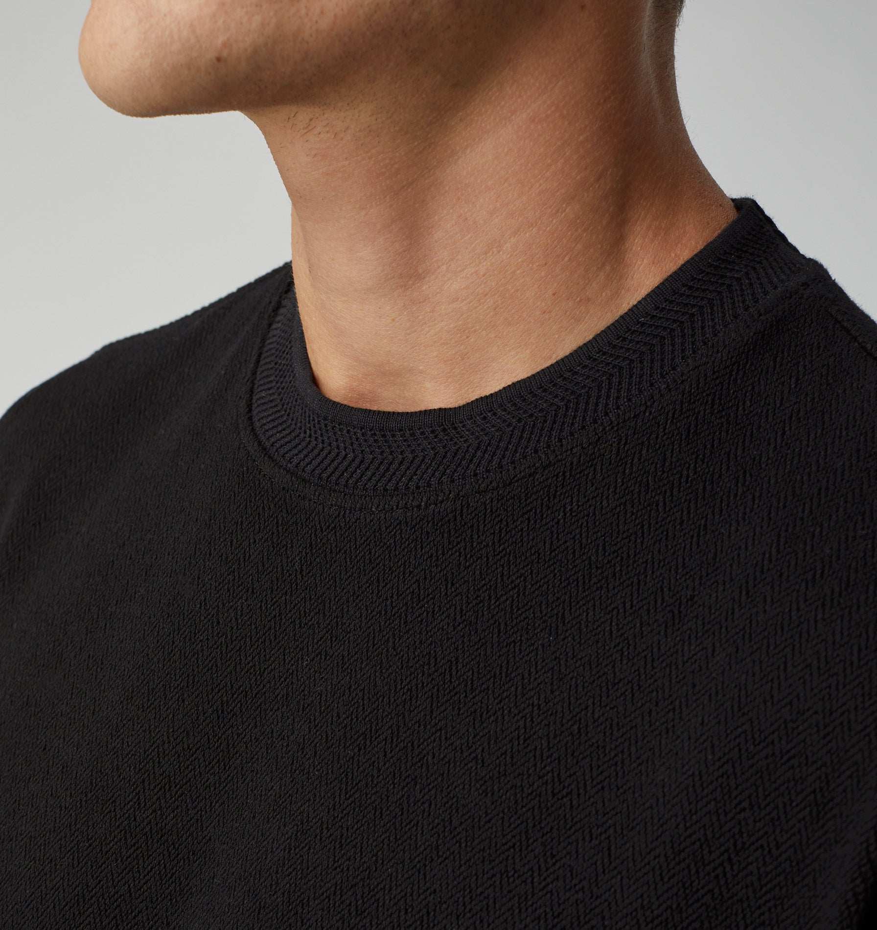 Herringbone Heavy Box Tee - Black