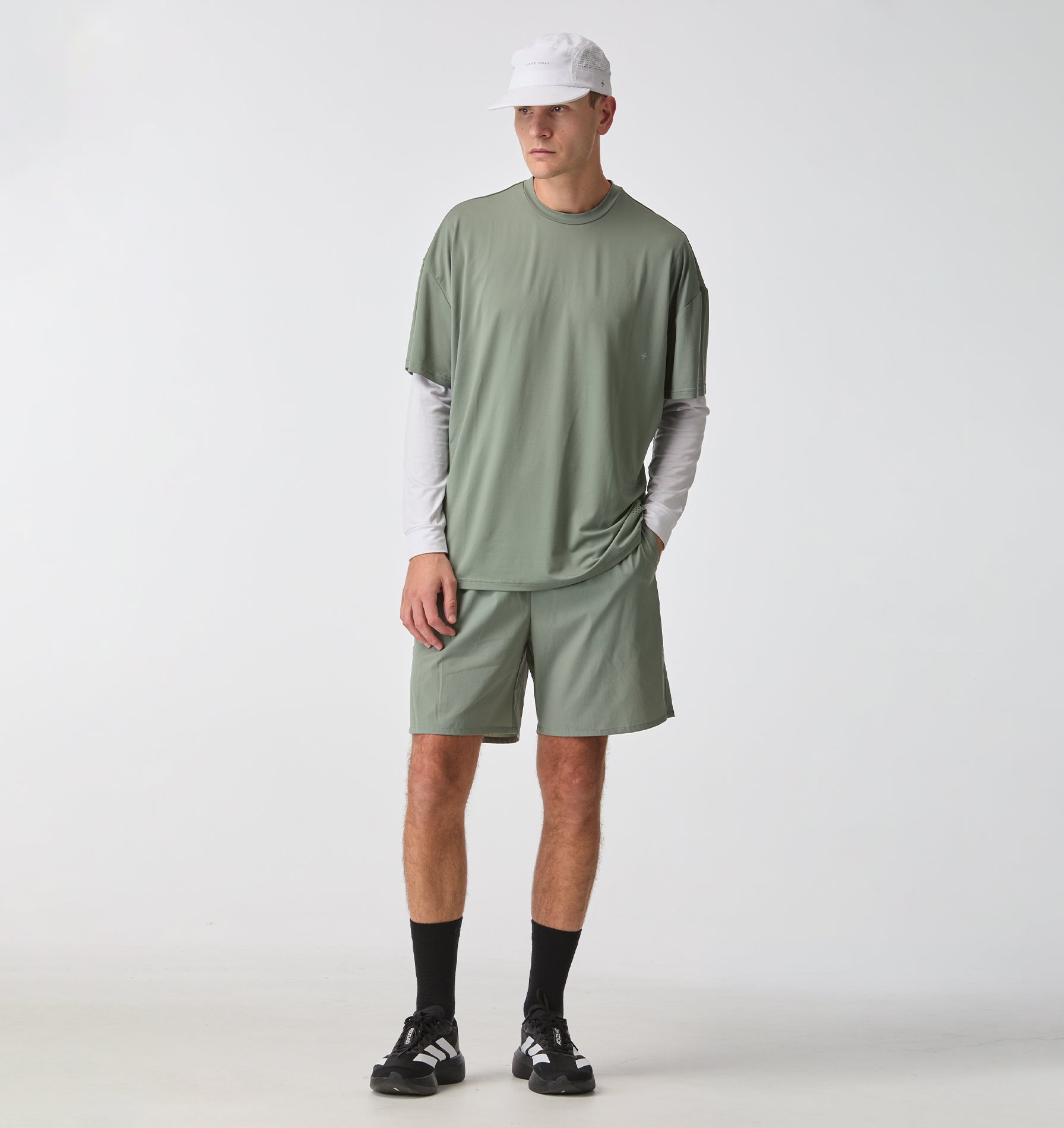 Active Box Tee - Fog Green