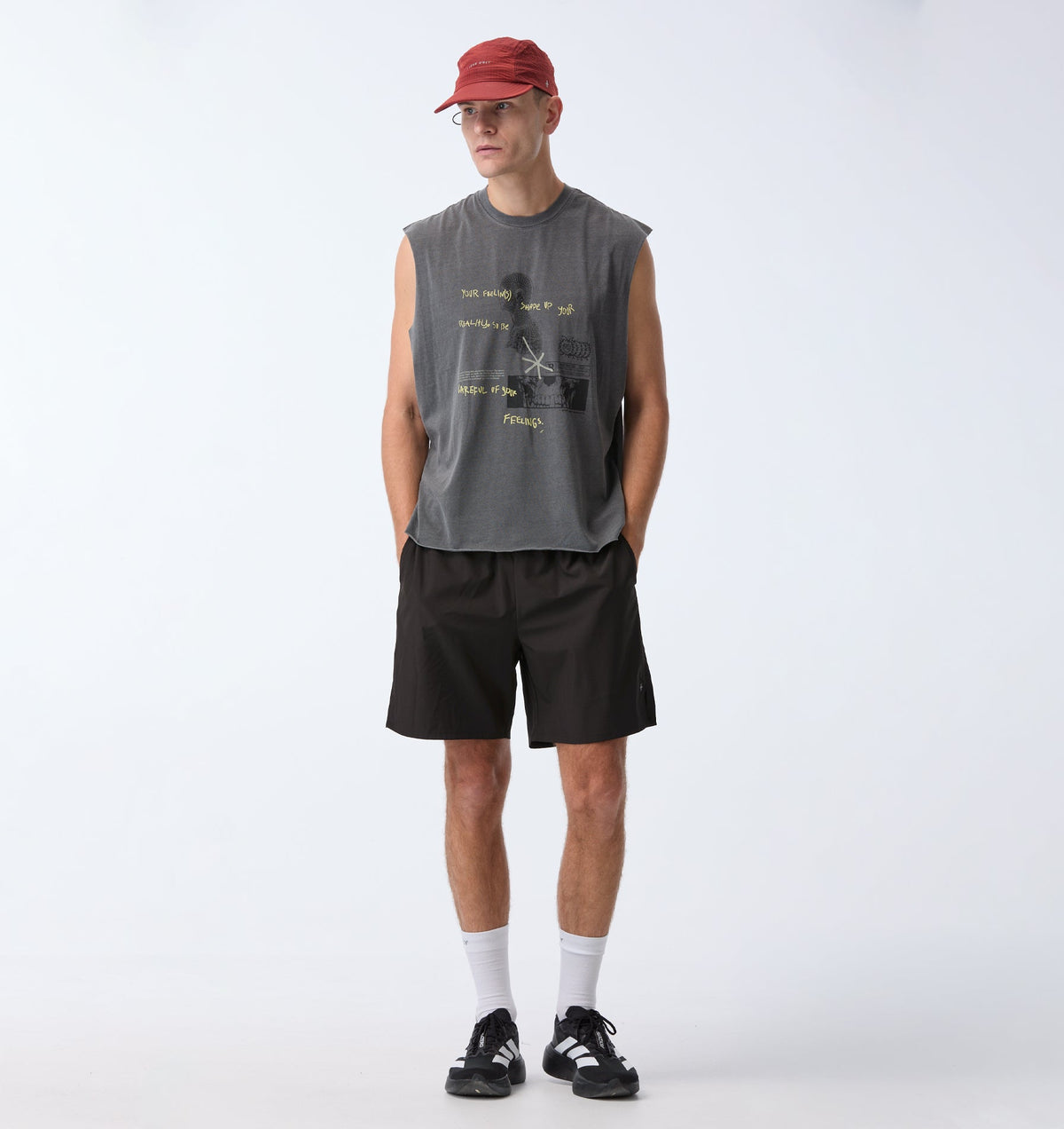 State Of Mind Cotton Crop Tank - Washed Black