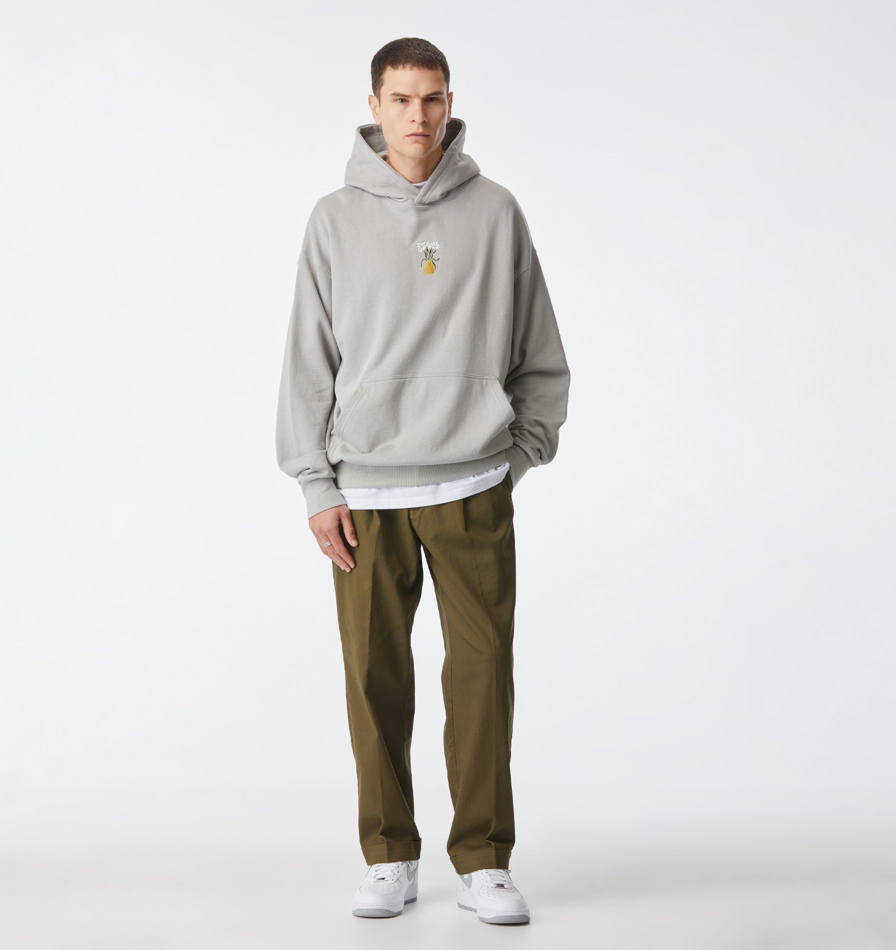 Noah Pleated Pant - Army Green