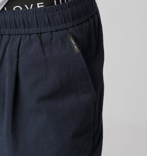 Linen Michael Pleat Short - Dark Navy