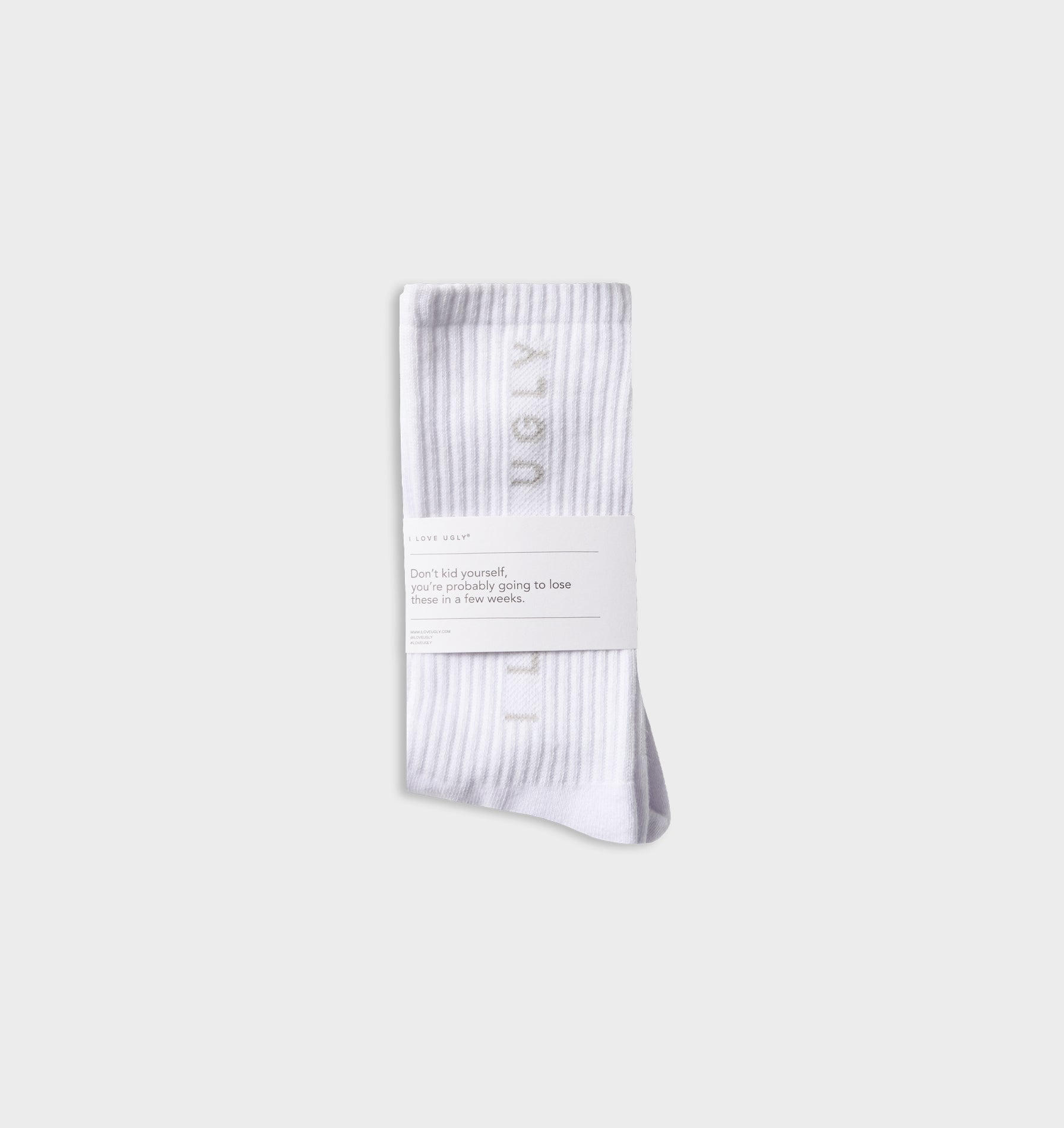 Big Logo Basic Sock - White