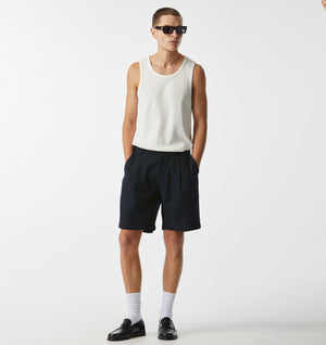 Quincy Pleated Short - Dark Navy