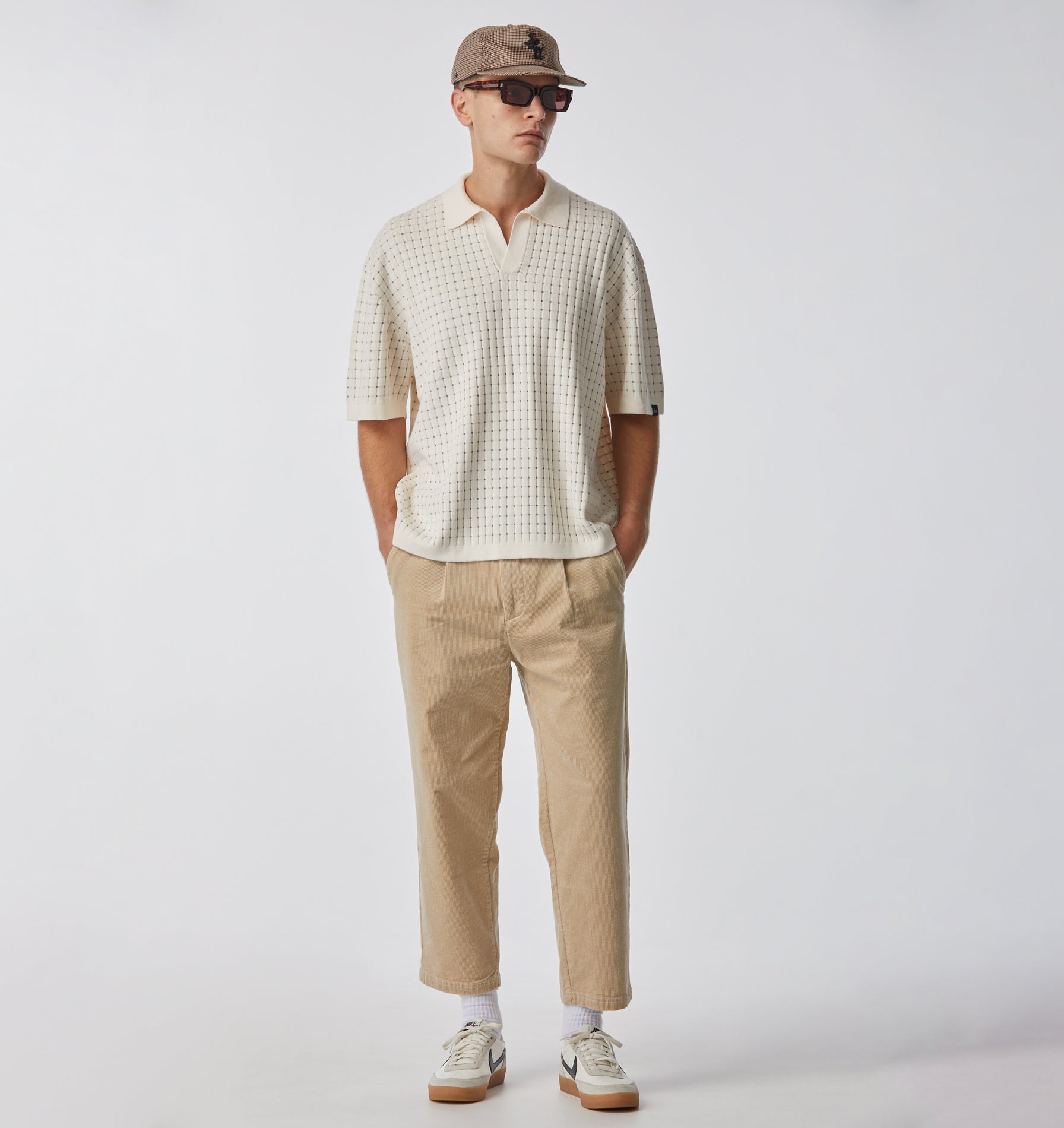 Box Knit Polo - Off White